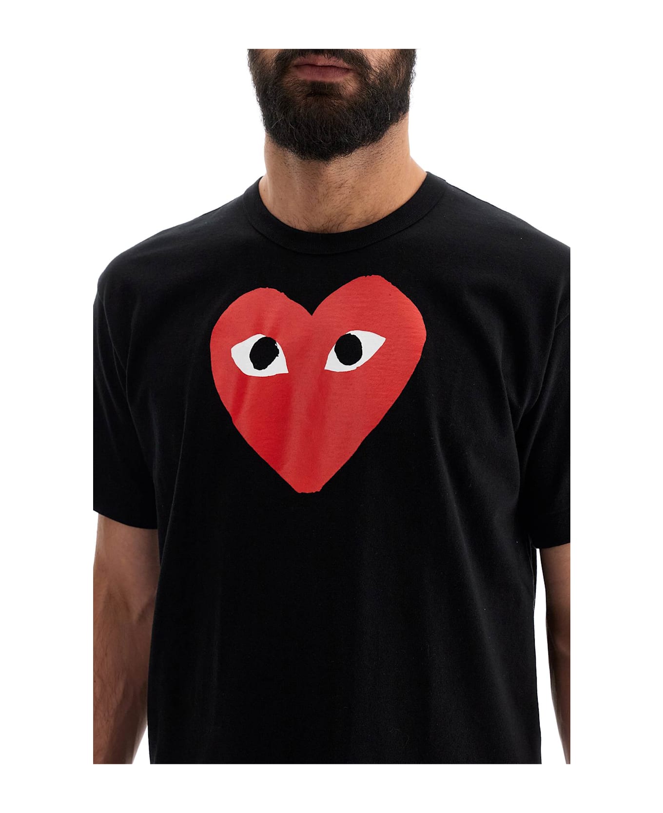 Comme des Garçons Play Heart Print Unisex T-shirt - BLACK (Black)