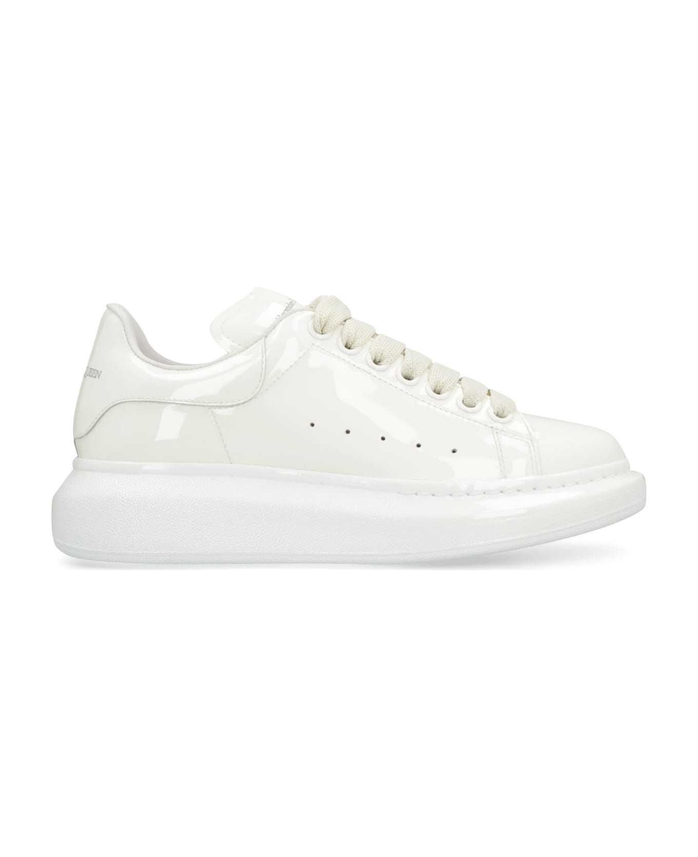 Alexander McQueen Larry Patent Leather Sneakers - White ウェッジシューズ