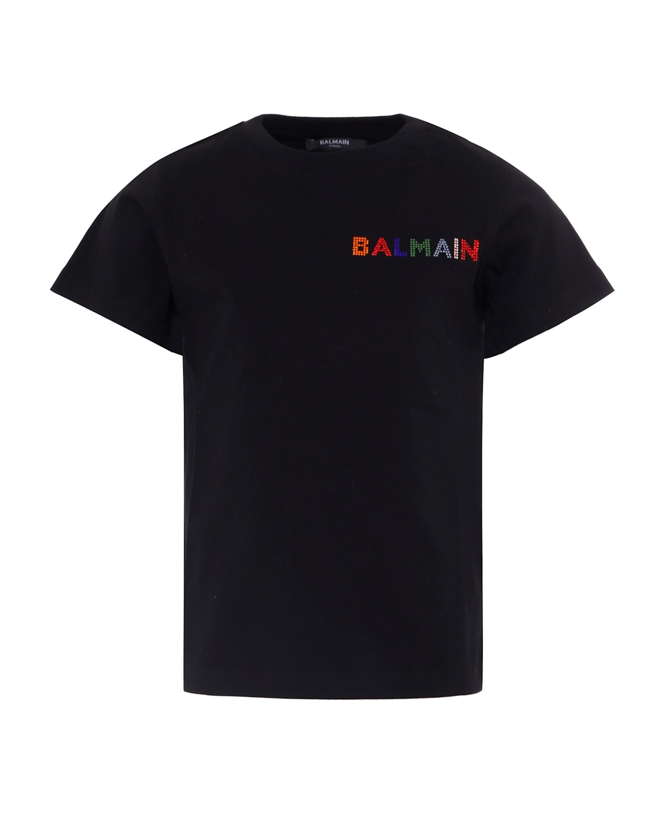 Balmain Black T-shirt For Girl With Logo - Black