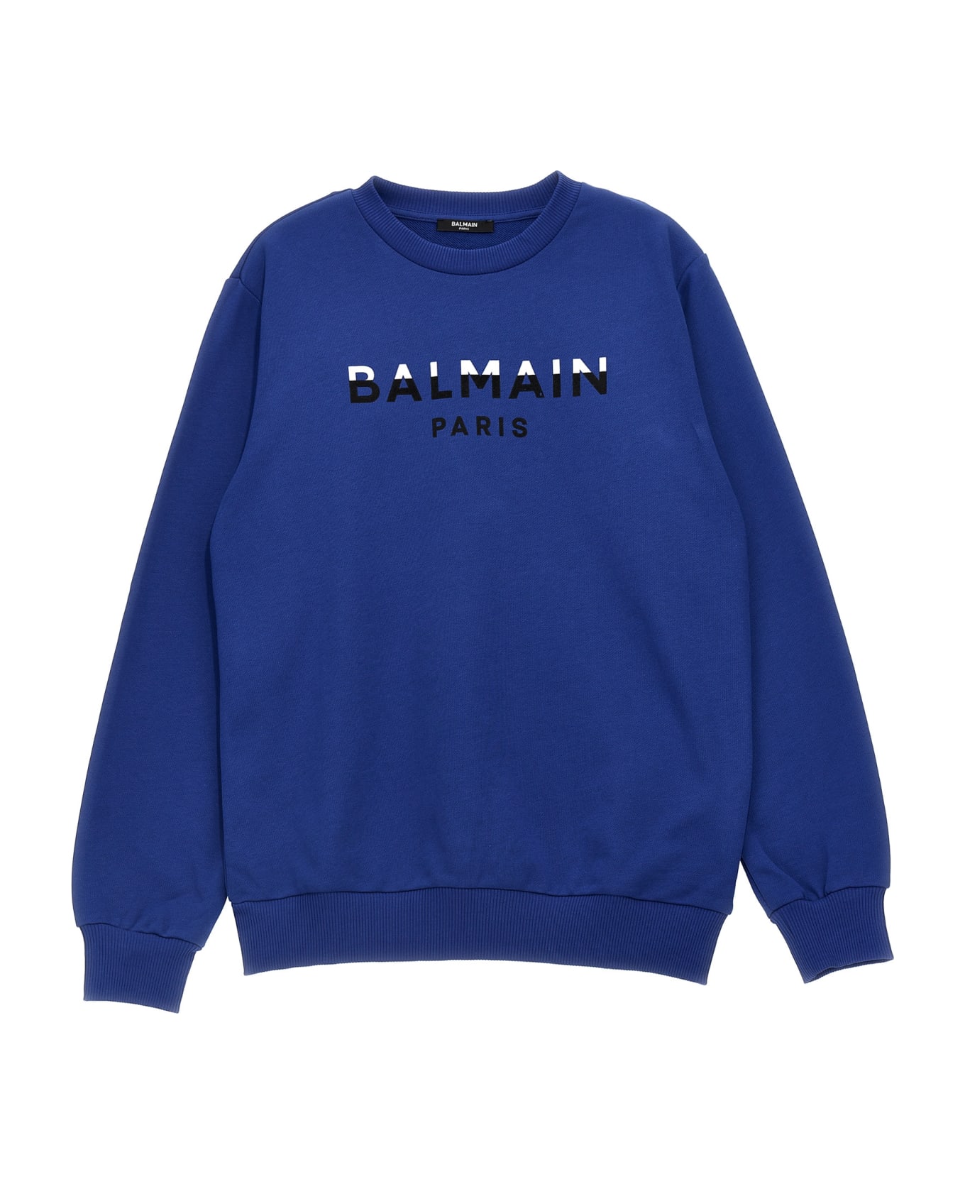 Balmain Flocked Logo Sweatshirt - Blue