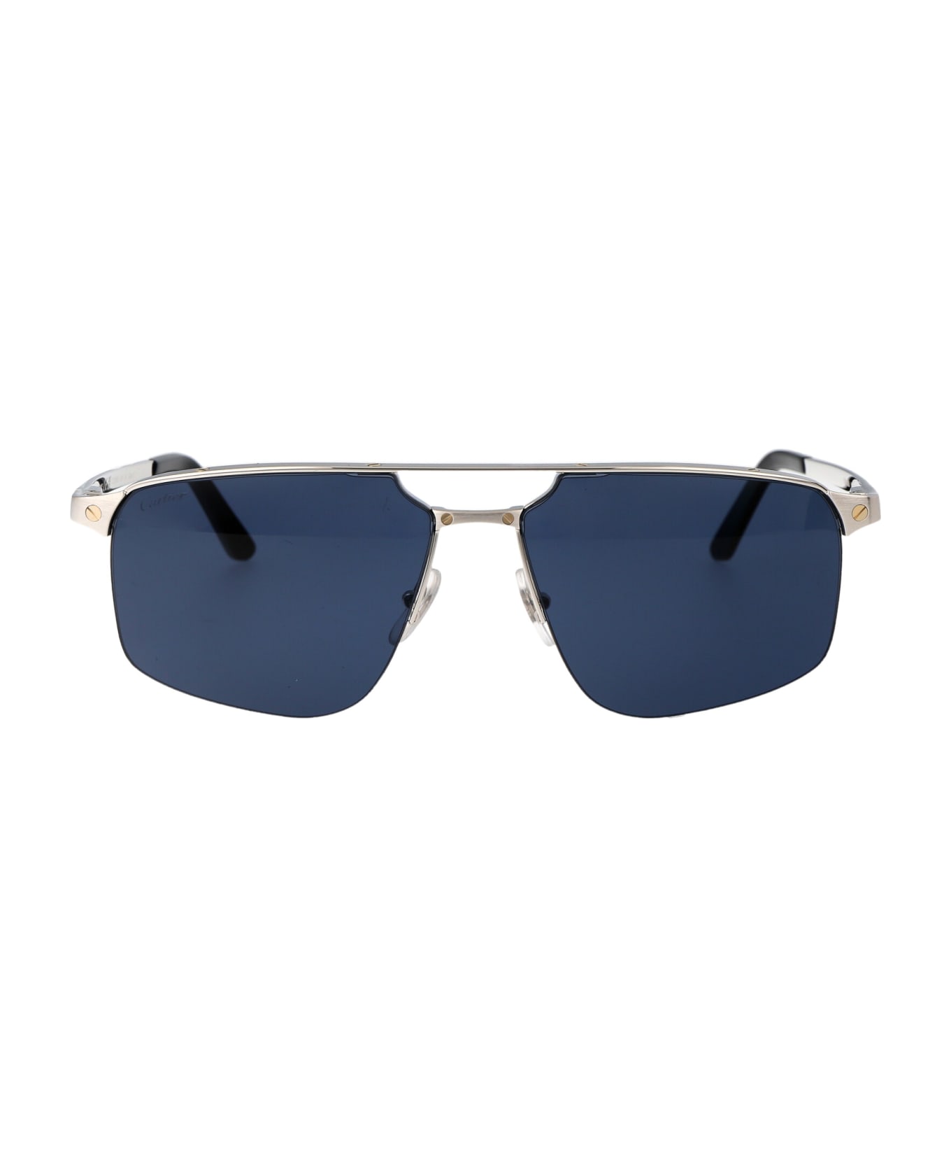 Cartier Eyewear Ct0385s Sunglasses - 004 SILVER SILVER BLUE