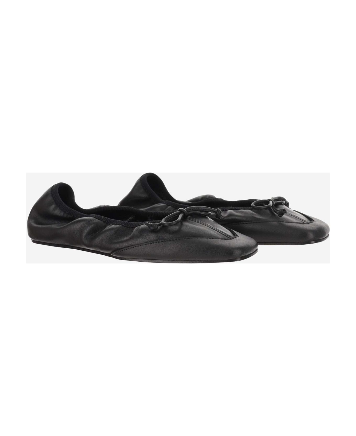 Armarium Camilla Leather Ballet Flats - Black