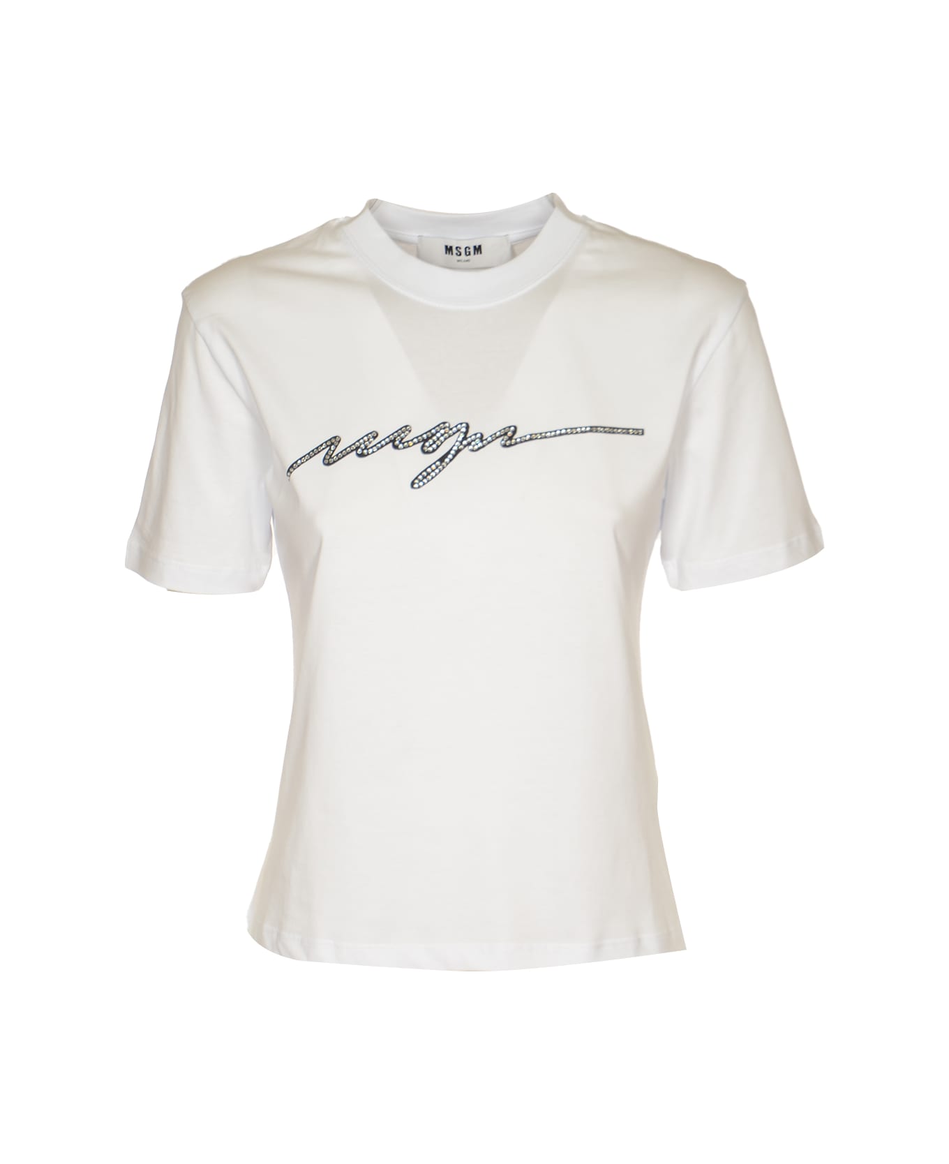 MSGM Embellished T-shirt - Optic White