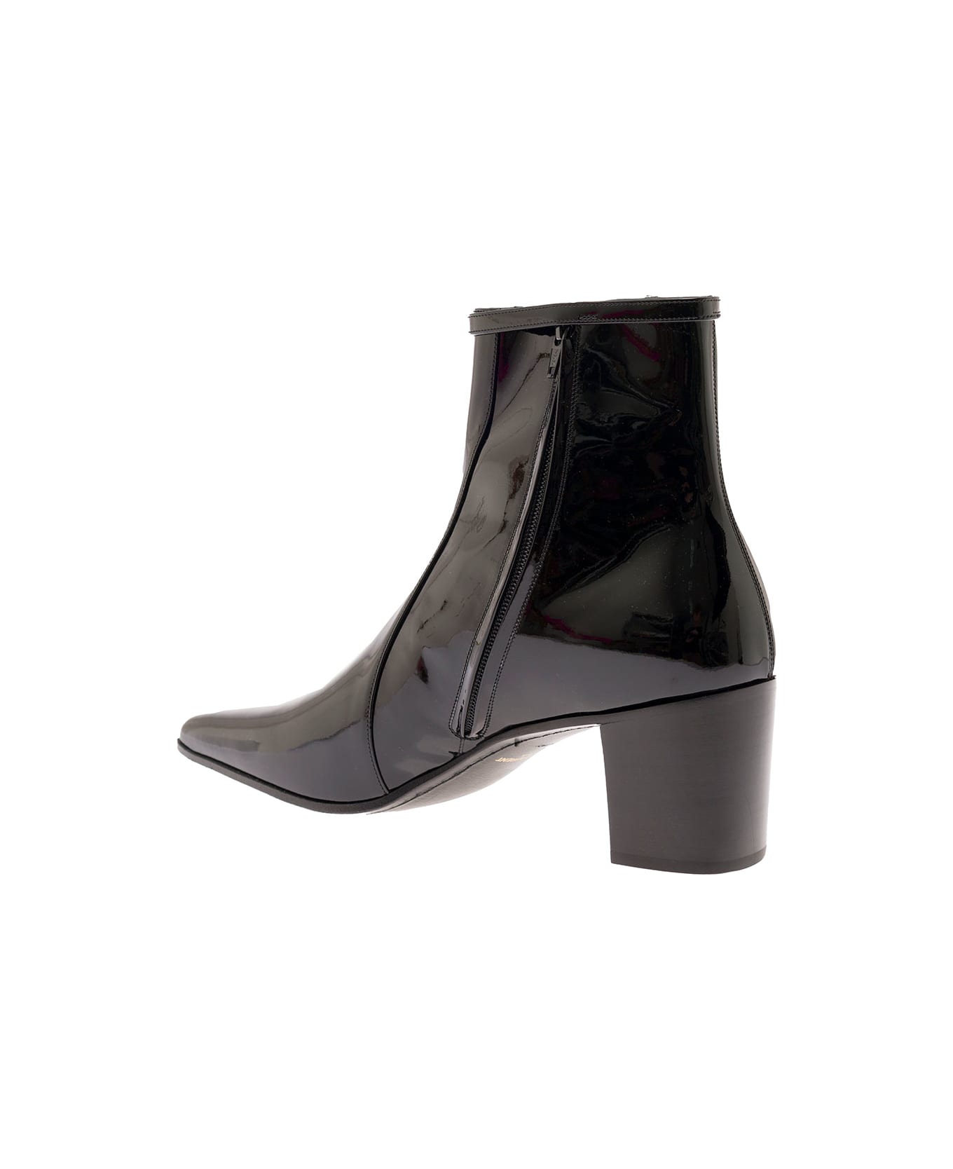 Saint Laurent Arsun patent-leather ankle boots - Black