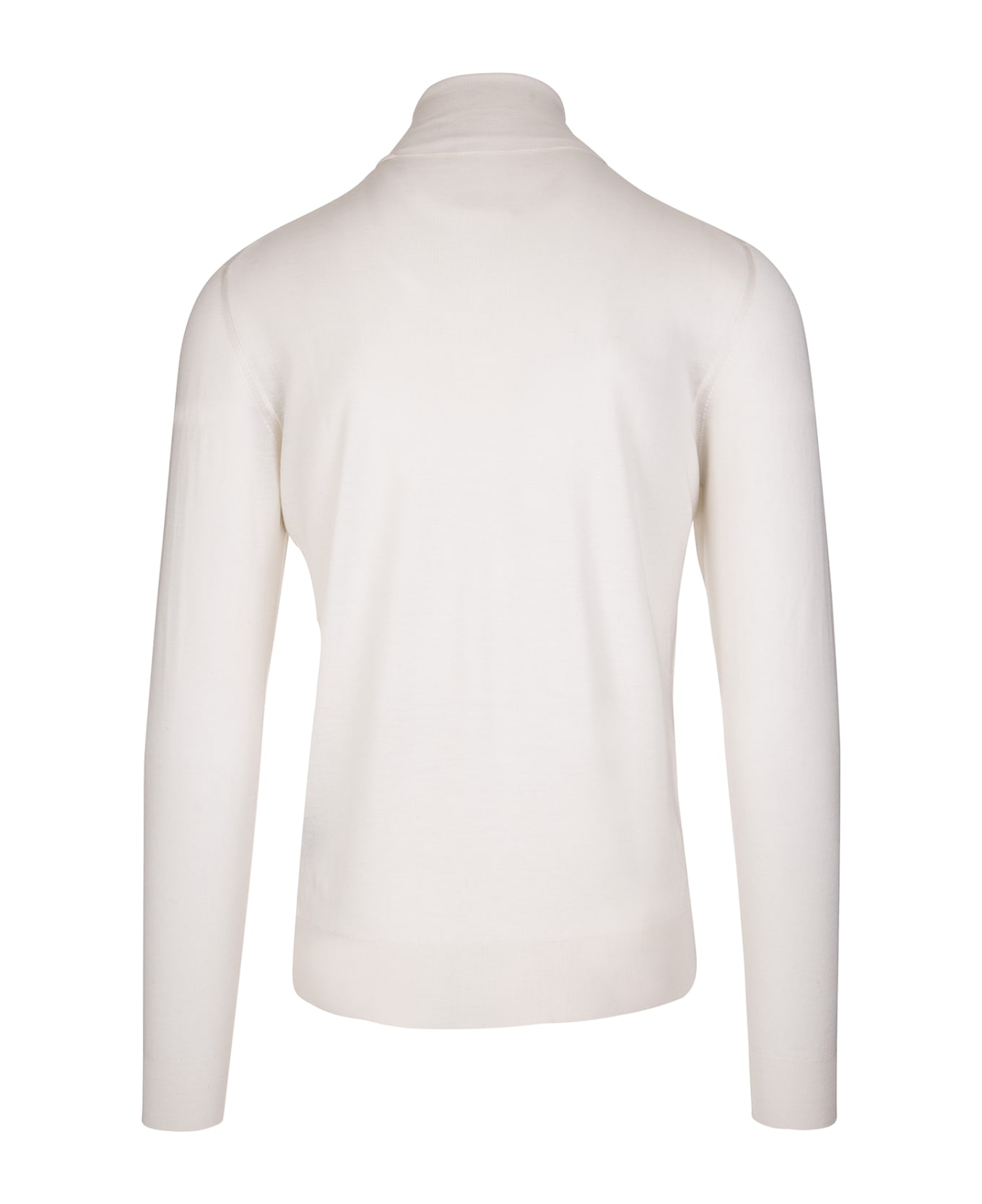 Fedeli Cream Cashmere And Silk Turtleneck Pullover - White