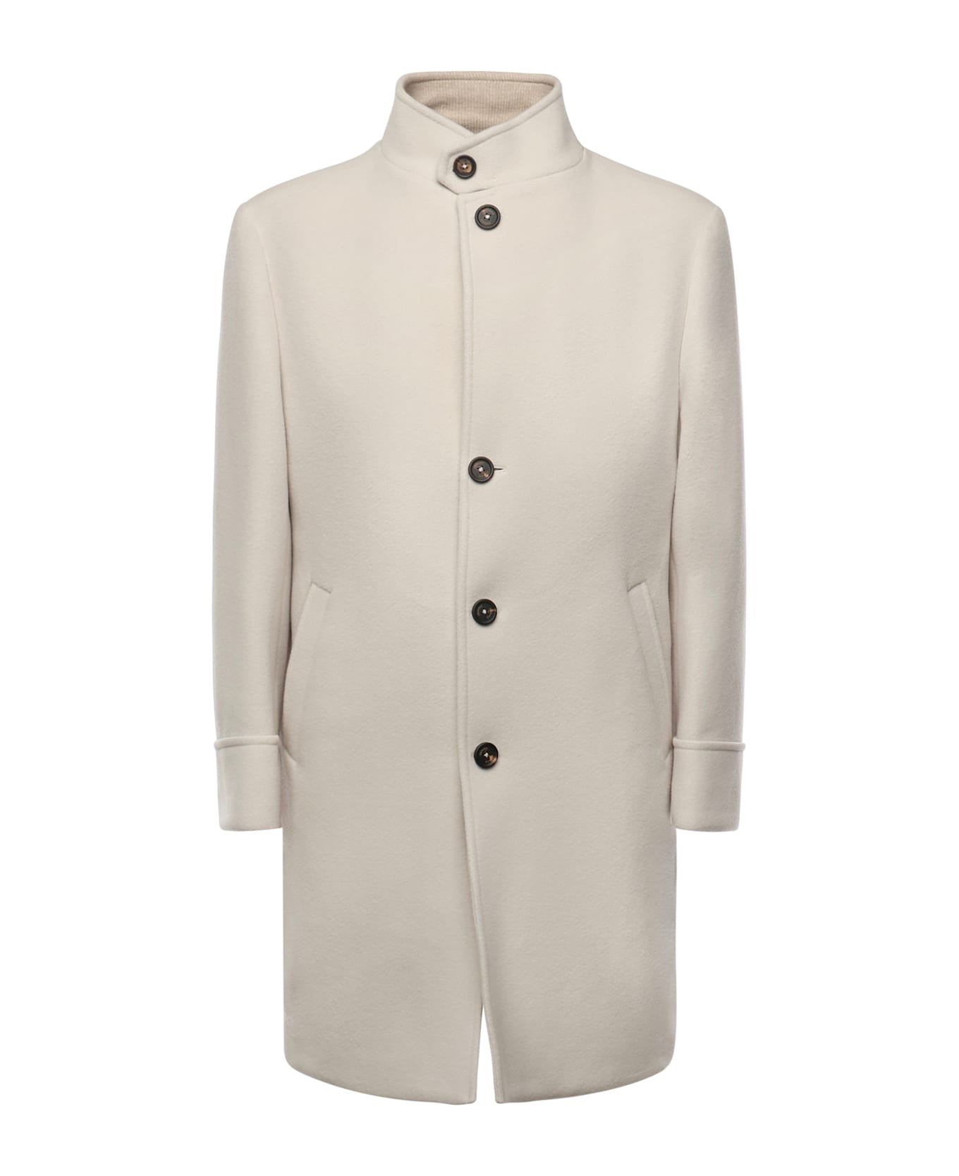 Eleventy Single-breasted Wool Coat - SAND