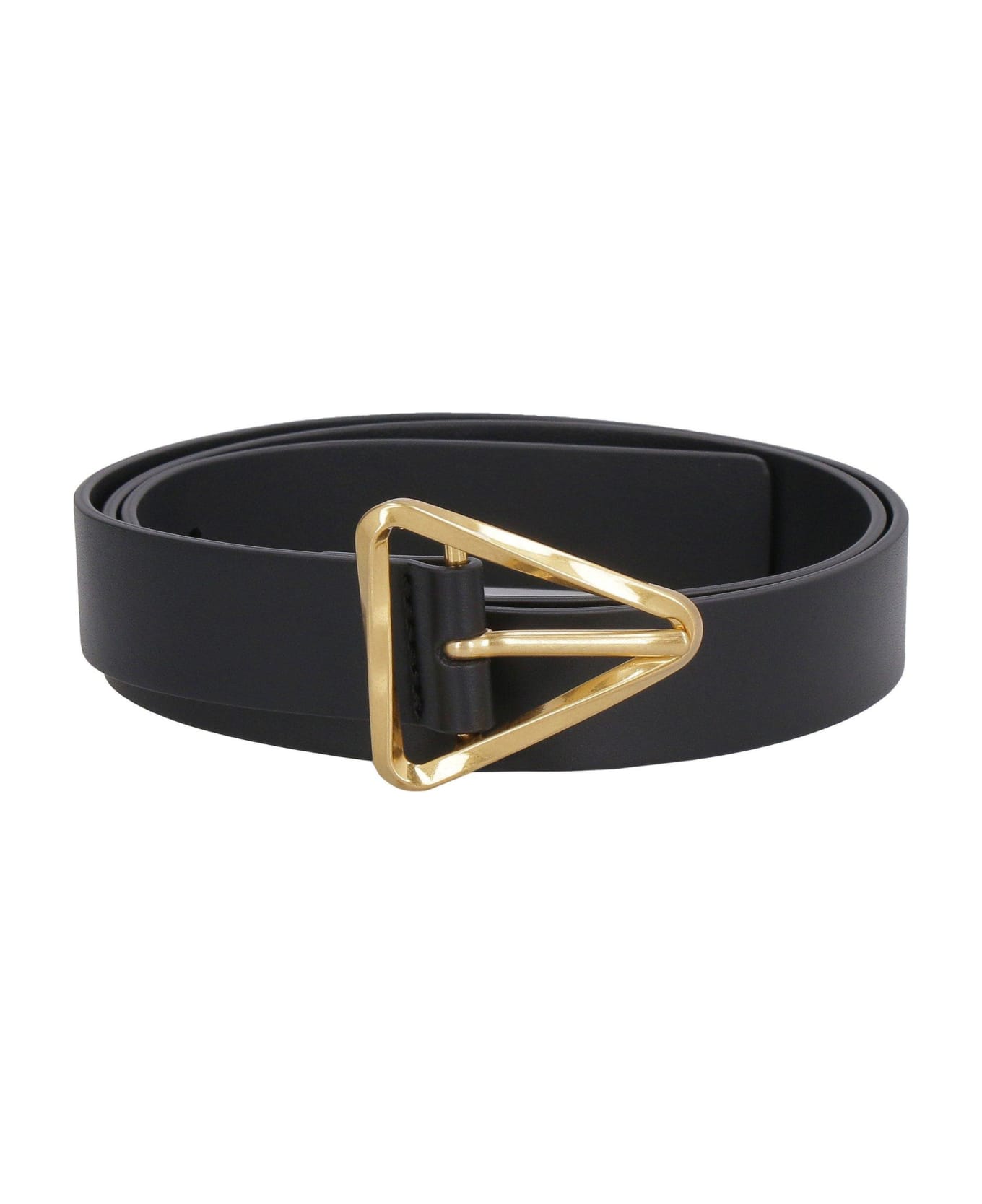 Bottega Veneta Triangle Leather Belt - Black-gold