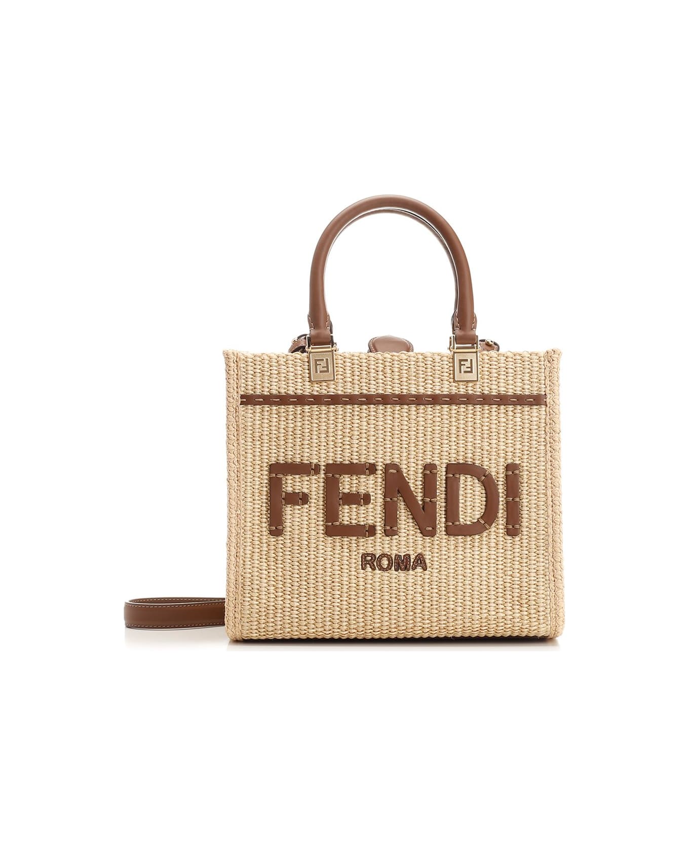 Fendi "sunshine" Small Shopper Bag - Beige