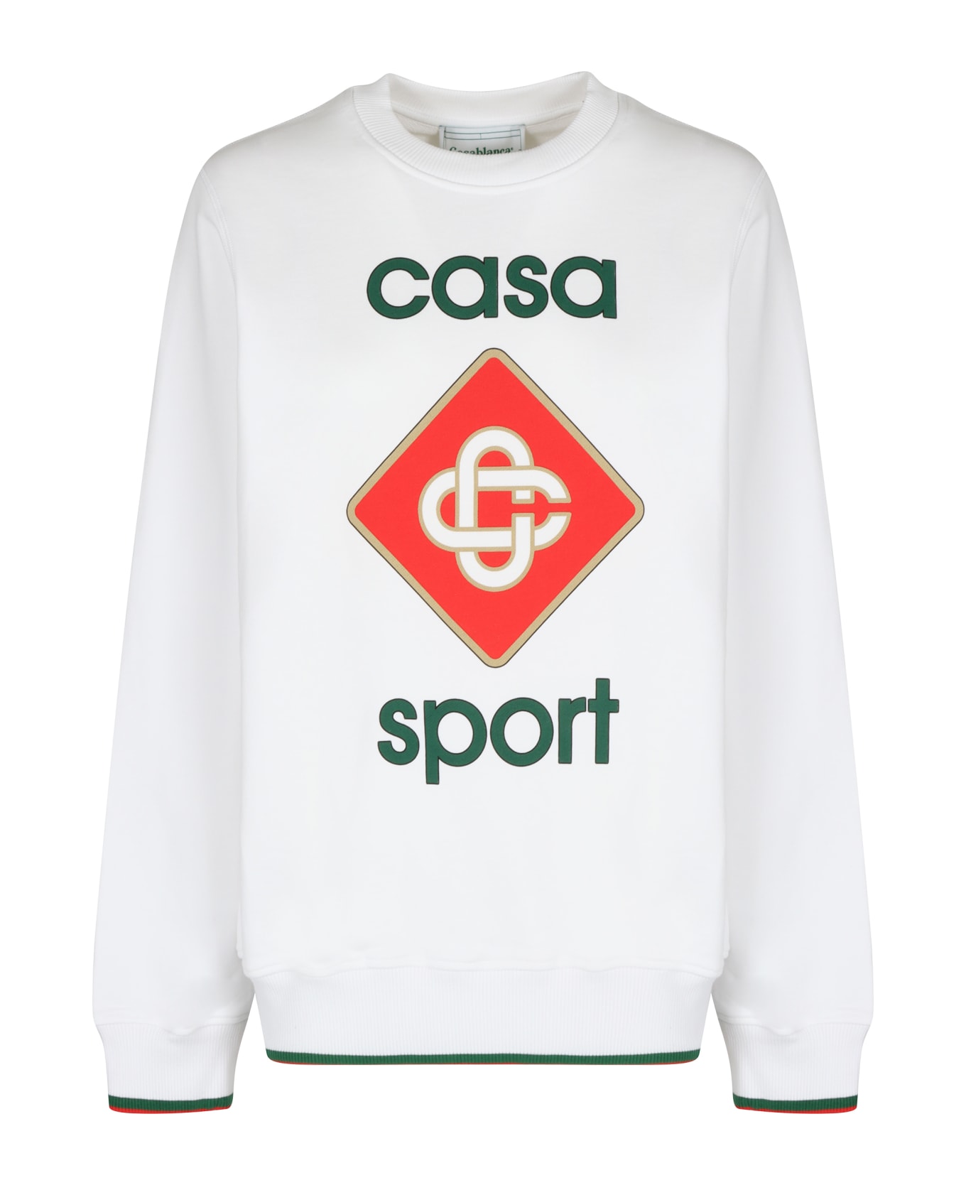 Casablanca Logo Detail Cotton Sweatshirt - White フリース