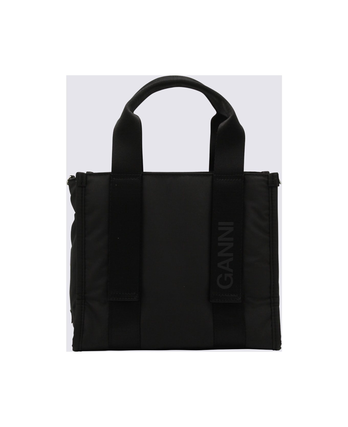 Ganni Black Canvas Handle Bag - Black トートバッグ