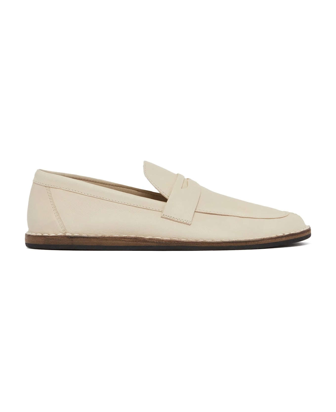 The Row Cary Leather Loafers - White