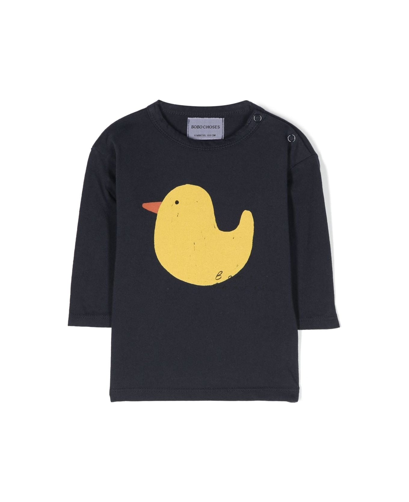Bobo Choses Baby Rubber Duck Long Sleeve T-shirt - Midnight Blue