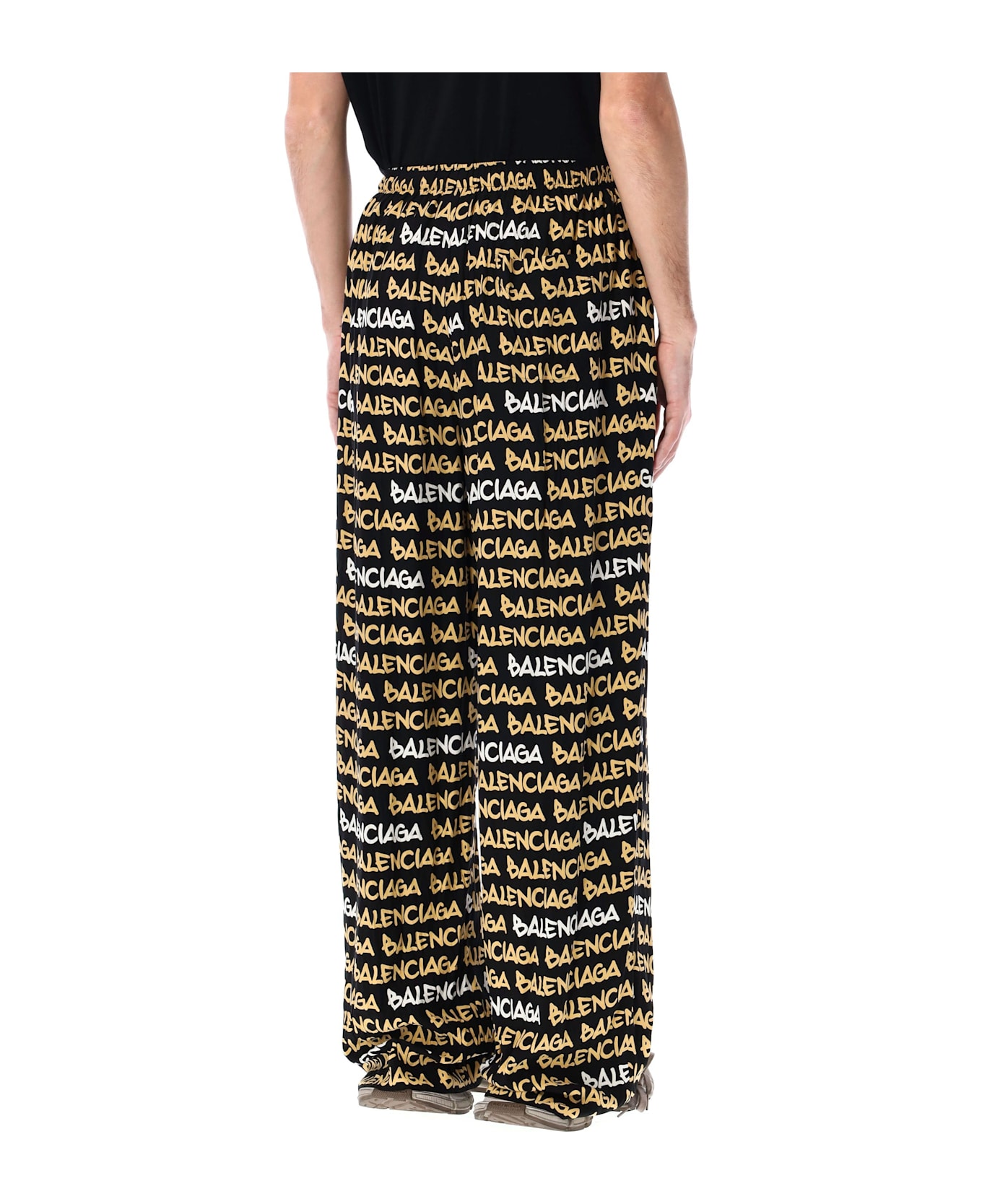Balenciaga Allover Logo Pants - BLACK/BEIGE ボトムス