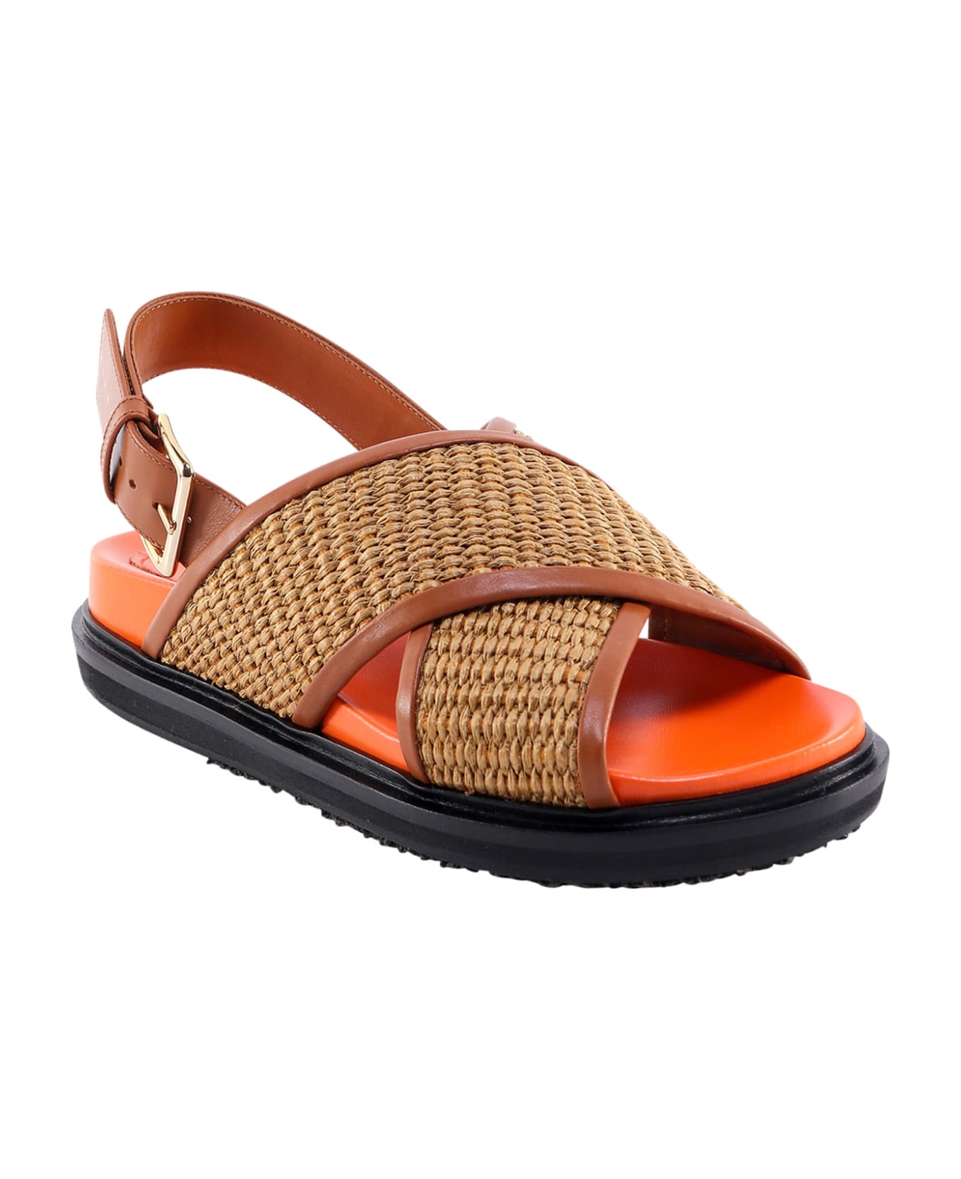 Marni Brown Raffia Blend Fussbett Sandals - ZO140