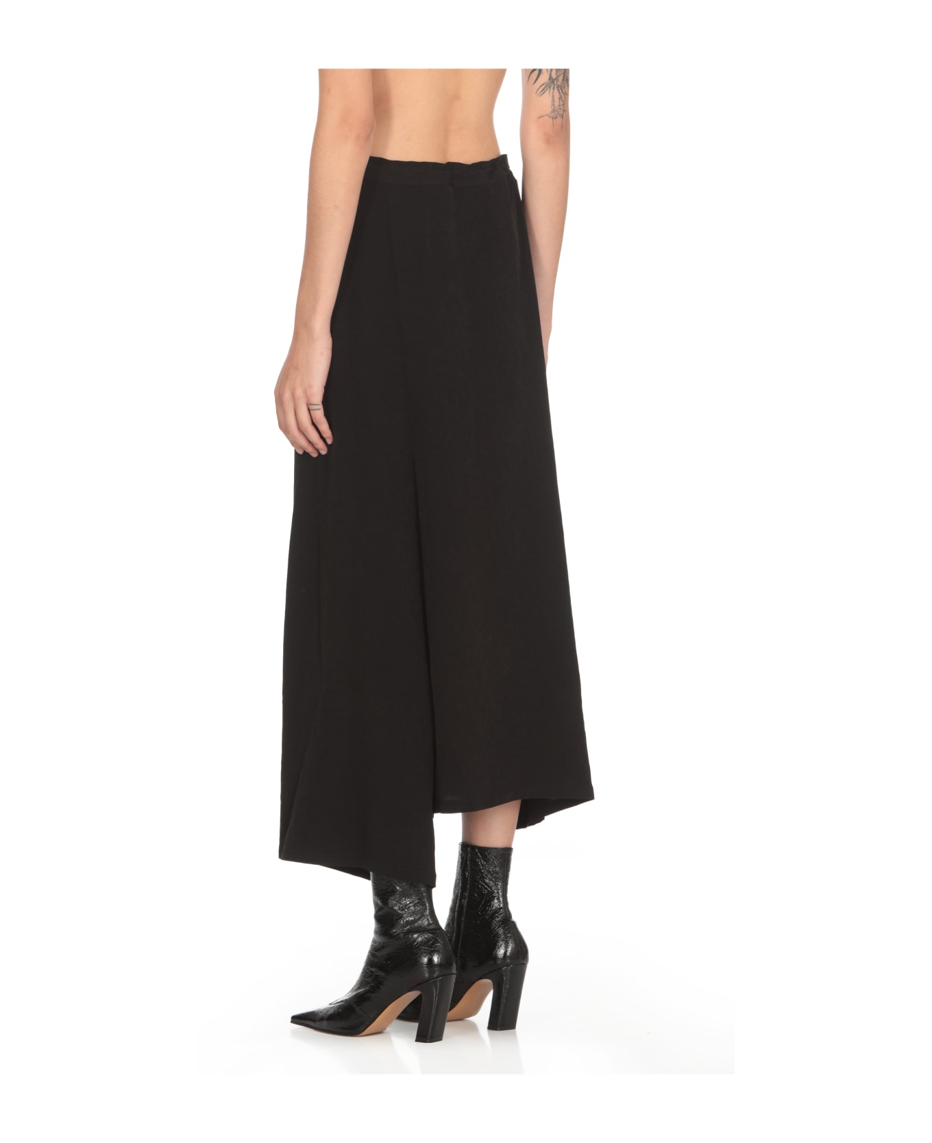 Y's Asymmetric Skirt - Black