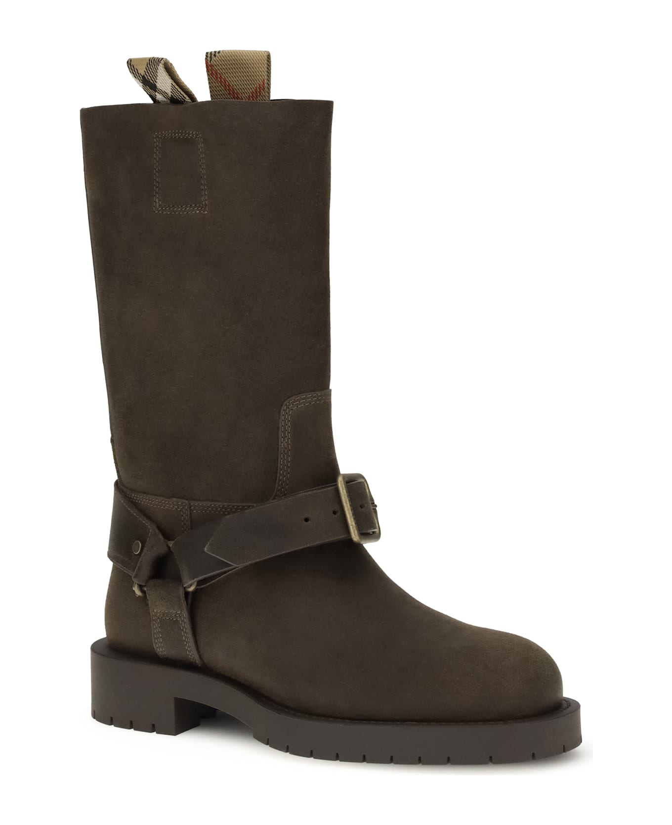 Burberry Suede Saddle Ankle Boots