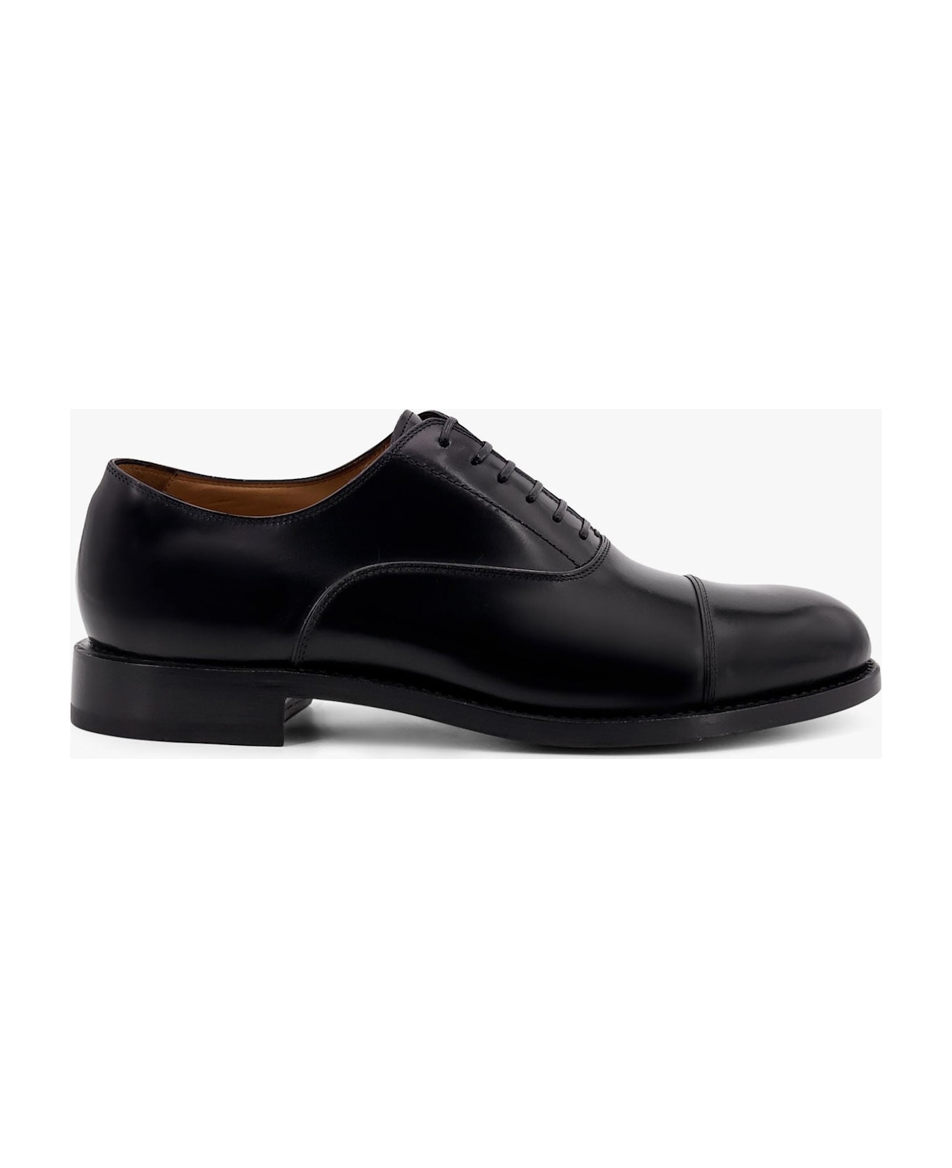 Ferragamo Fabian Leather Lace-up Shoe - Black