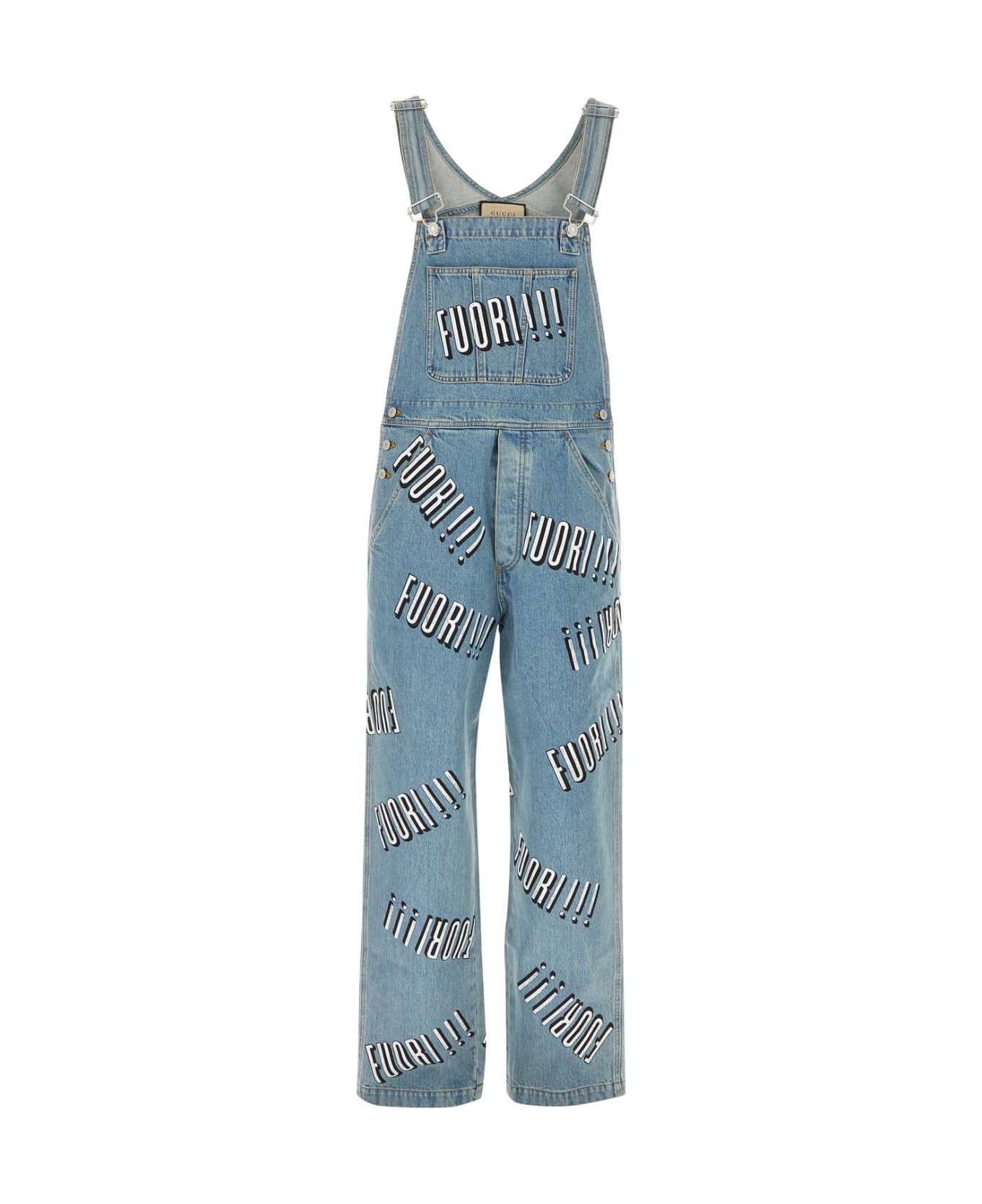 Gucci Denim Dungarees - LIGHT BLUE/MIX ボトムス