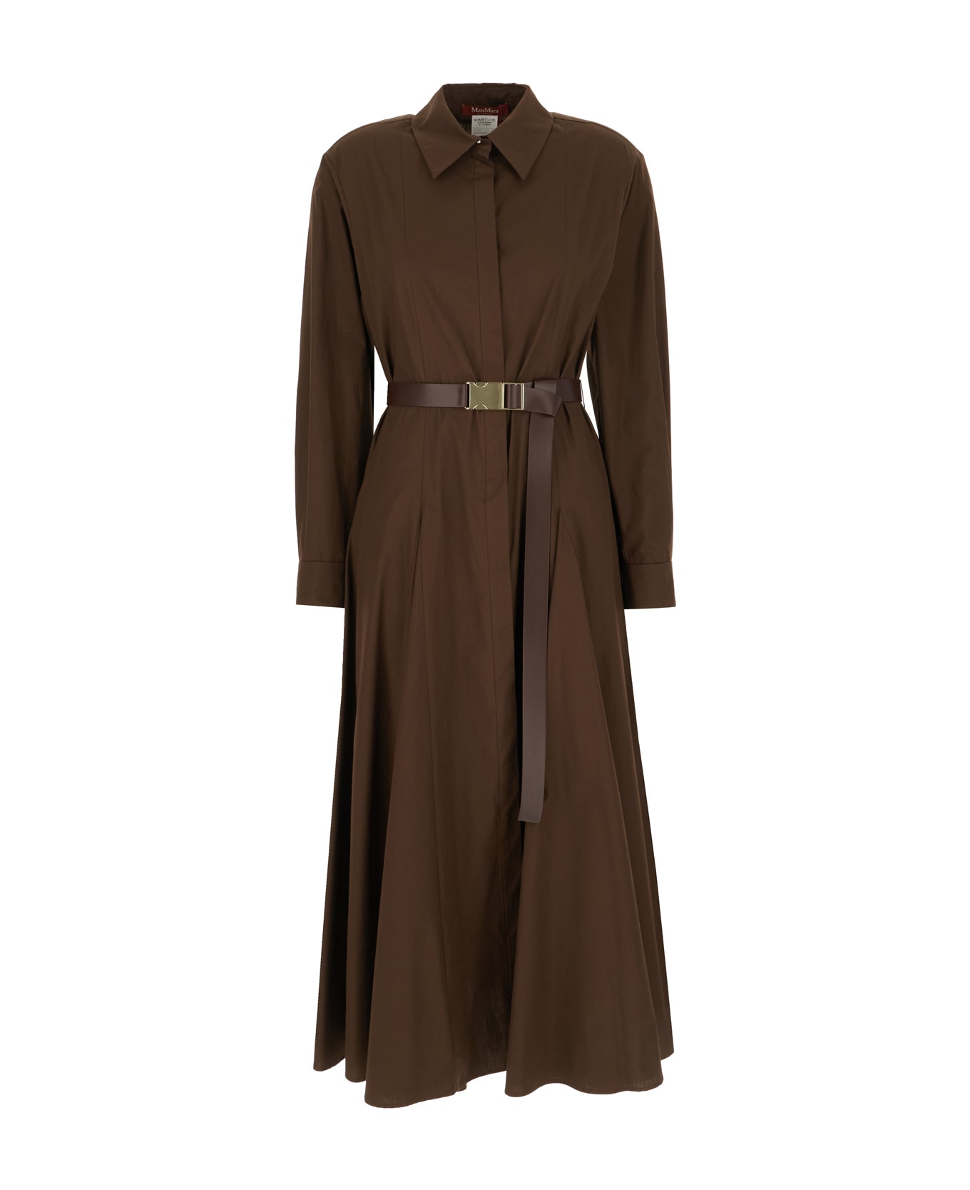 Max Mara Studio Chocolate Poplin Shirt Dress - Caffe