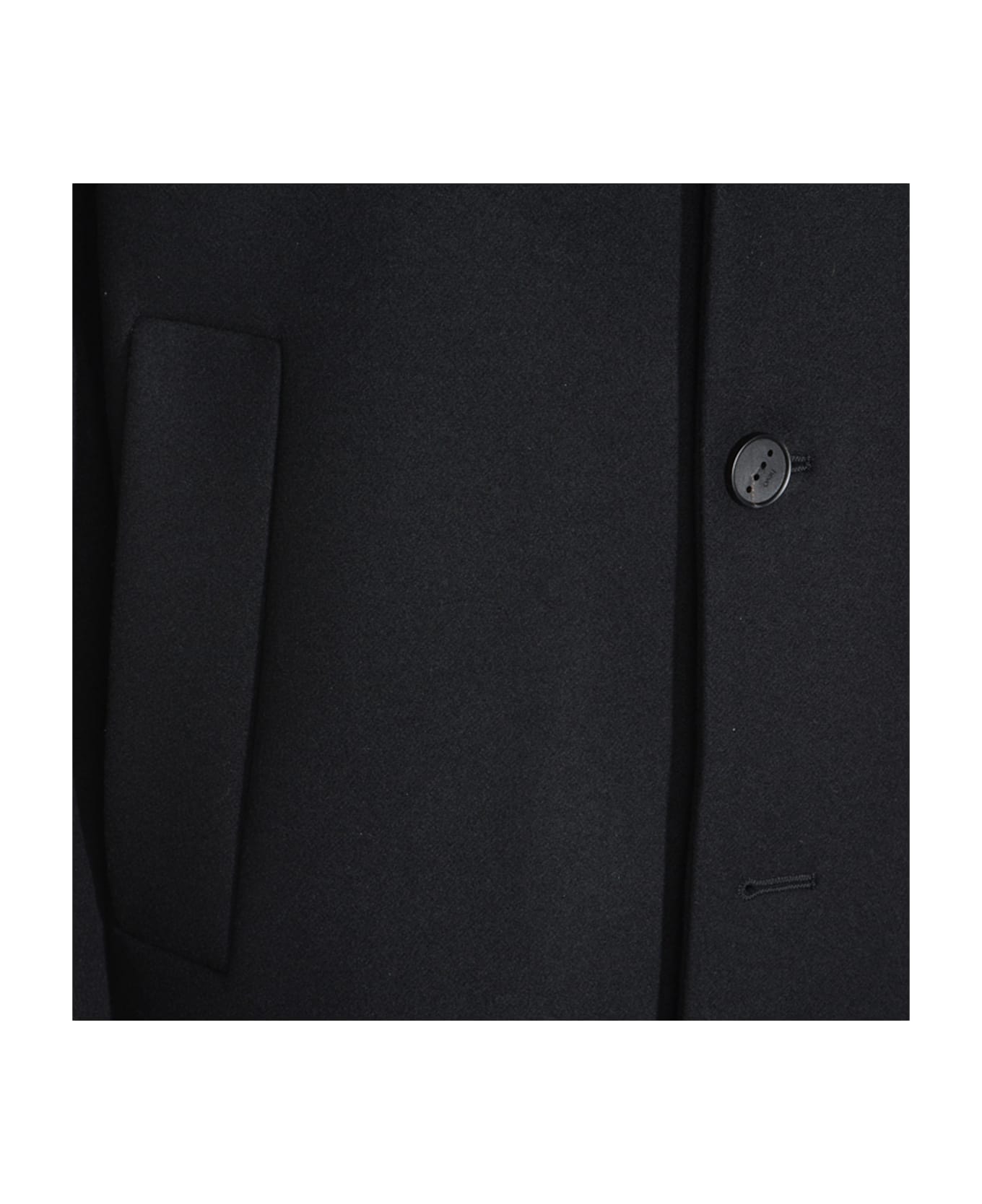 Hevò Black Wool Coat - Black