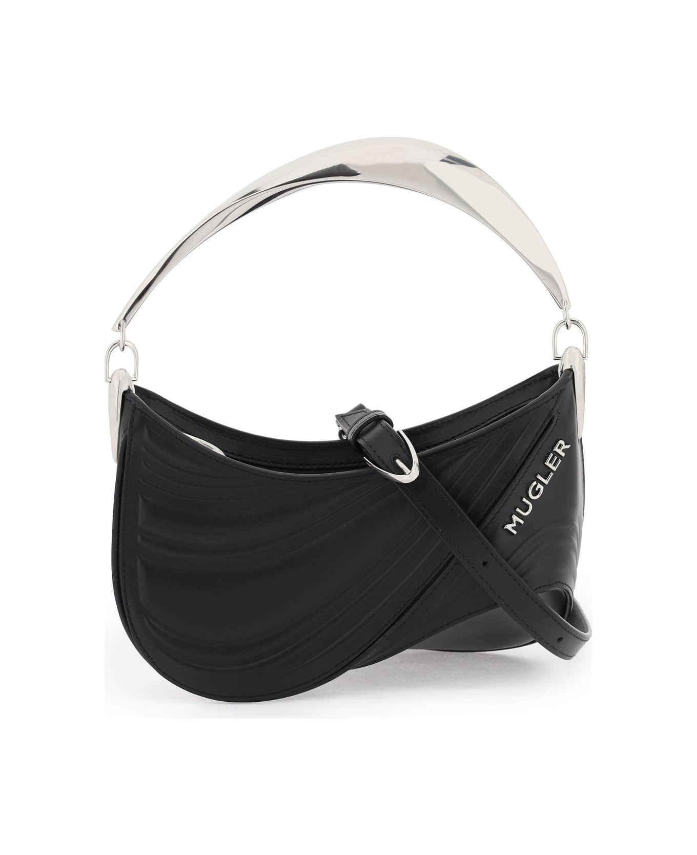 Mugler Spiral Curve 01 Handbag - BLACK (Black)