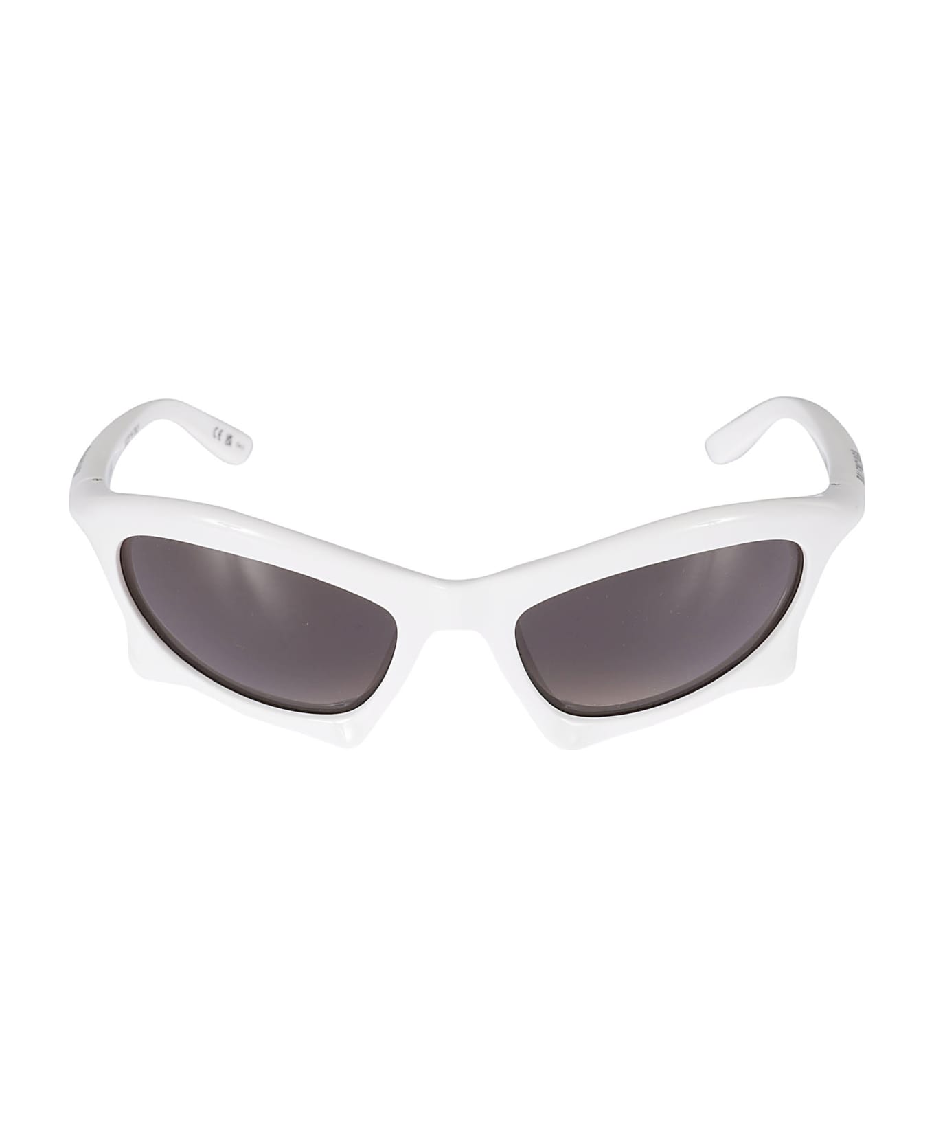 Balenciaga Eyewear Logo Sided Cat Eye Sunglasses - White/Grey サングラス