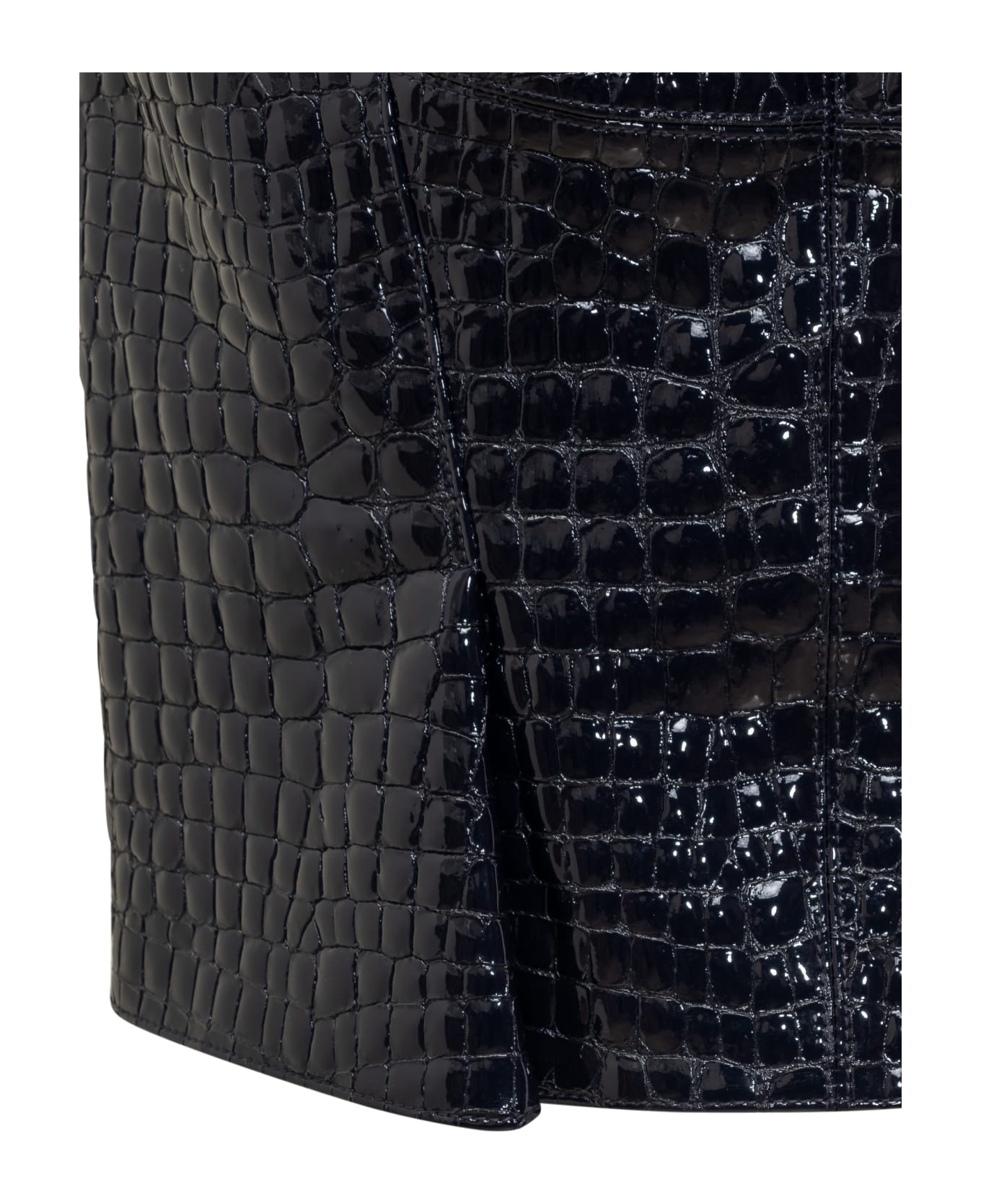 Tom Ford Crocodile-embossed Leather Skirt - DEEP BLUE