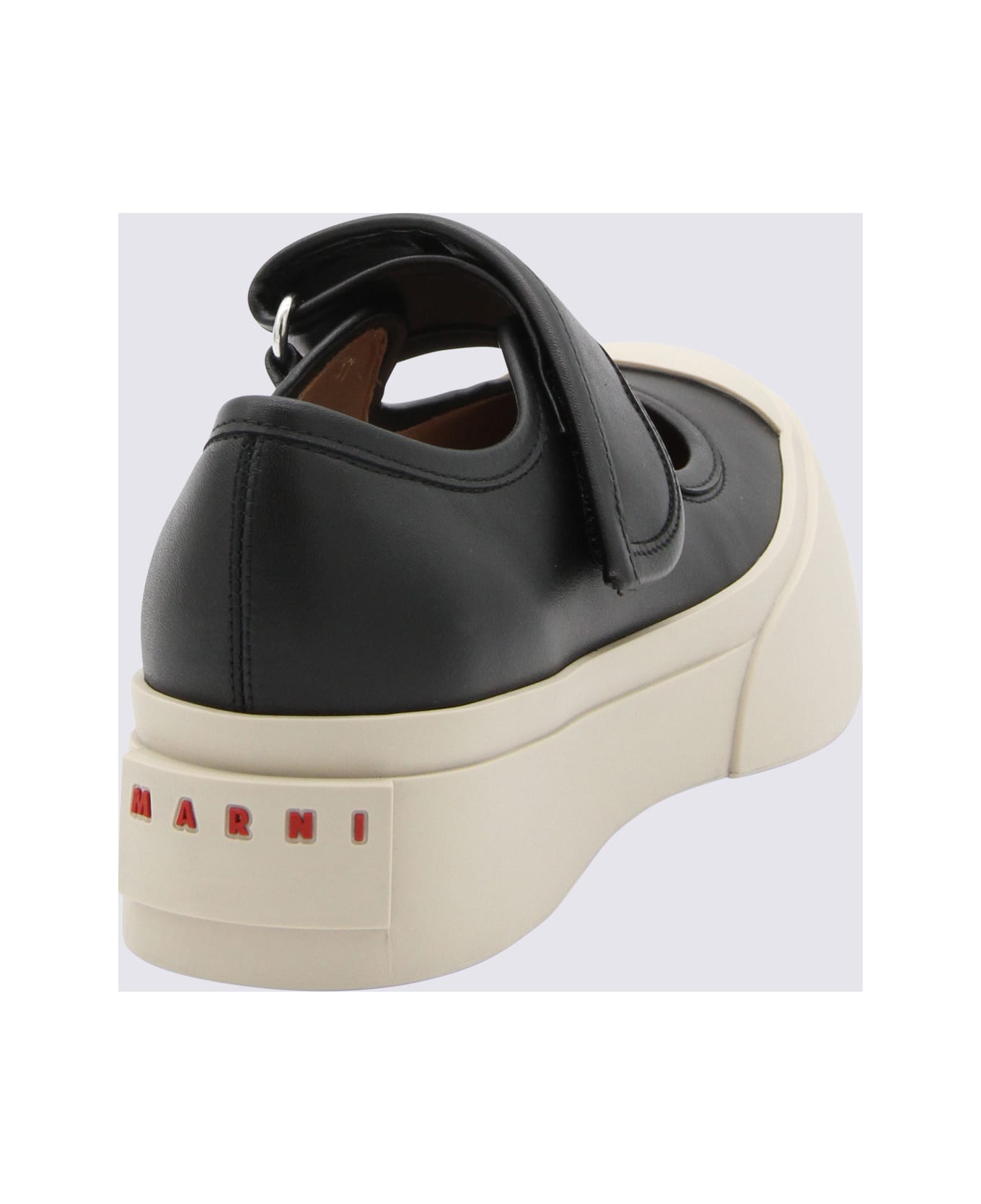 Marni Black Leather Mary Jane Pablo Sneakers - Black