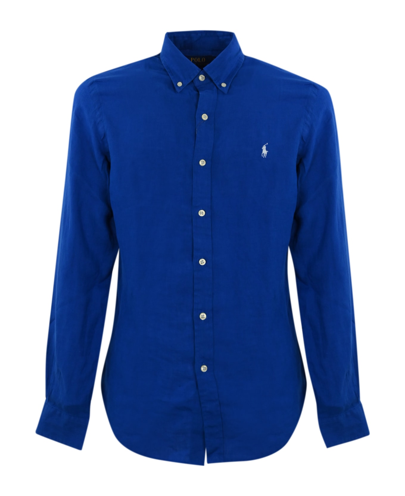 Ralph Lauren Linen Shirt With Pony Logo - HERITAGE BLUE