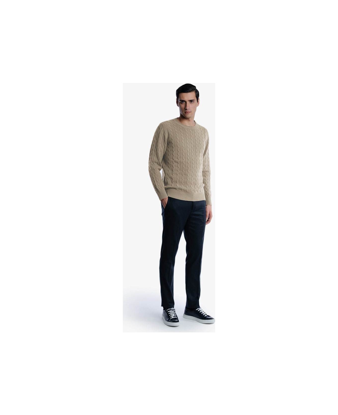 Larusmiani Cable Knit Sweater 'col Du Pillon' Sweater - Beige