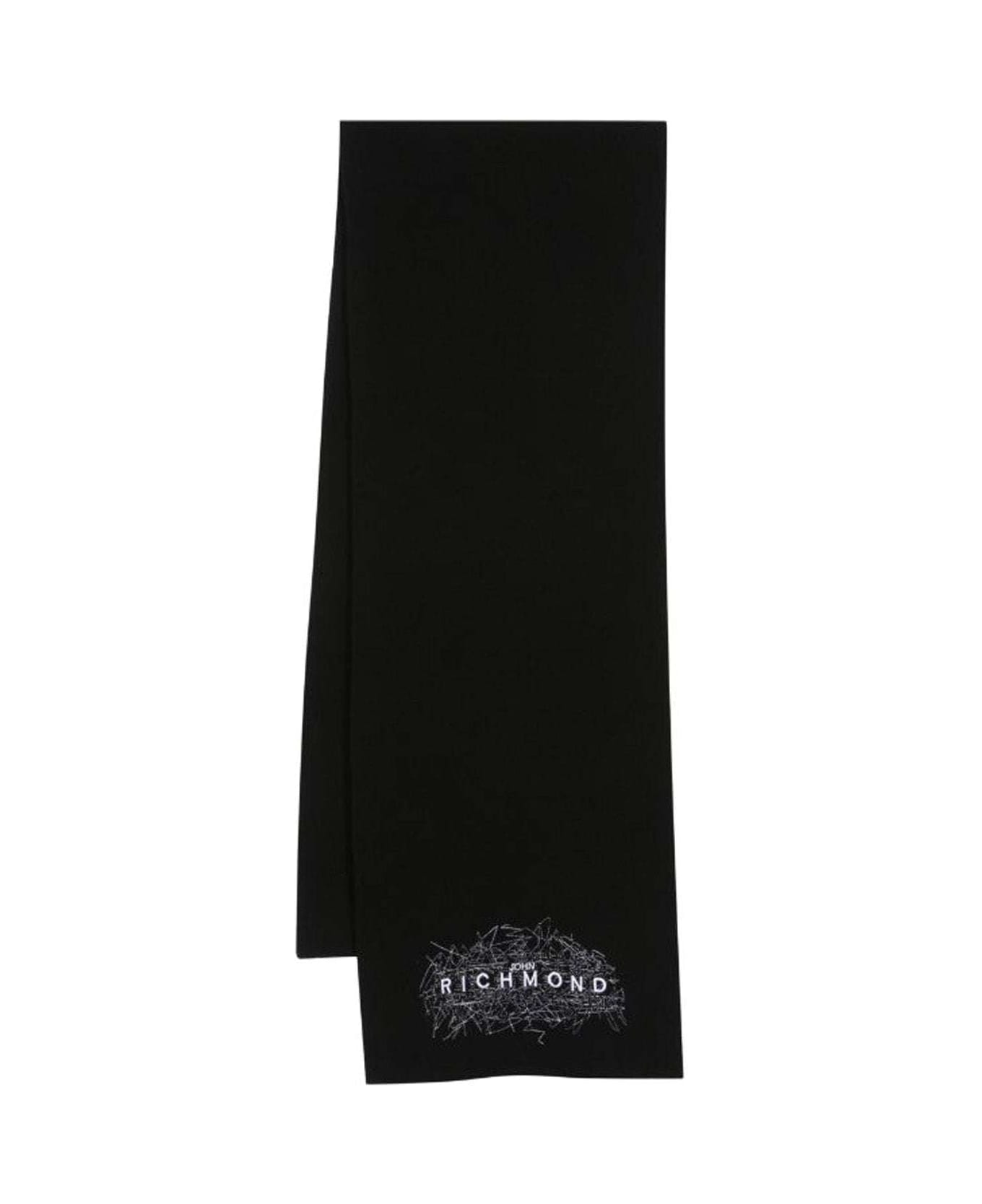 John Richmond Scarf With Embroidered Detail - Nero