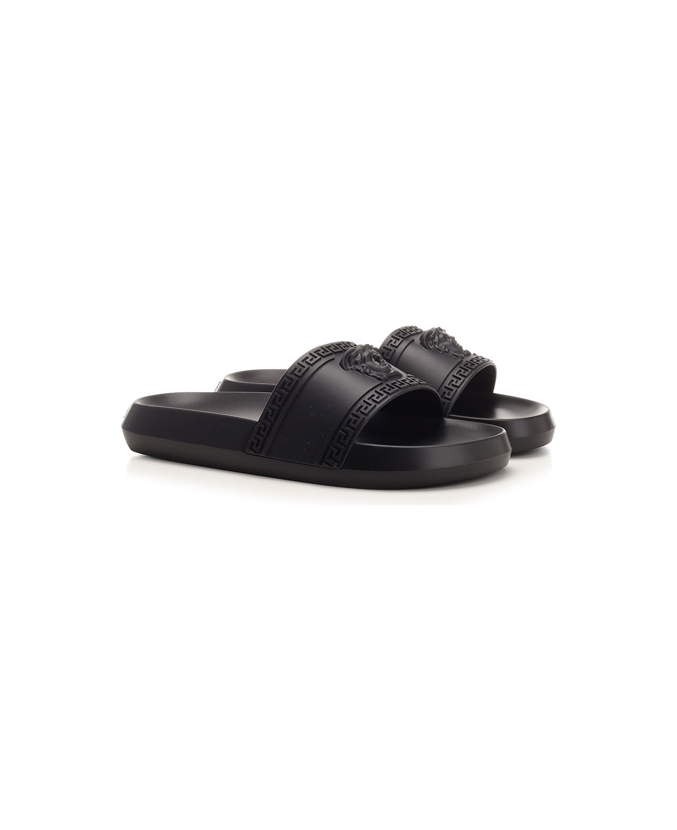 Versace Black 'palazzo' Slides - Black