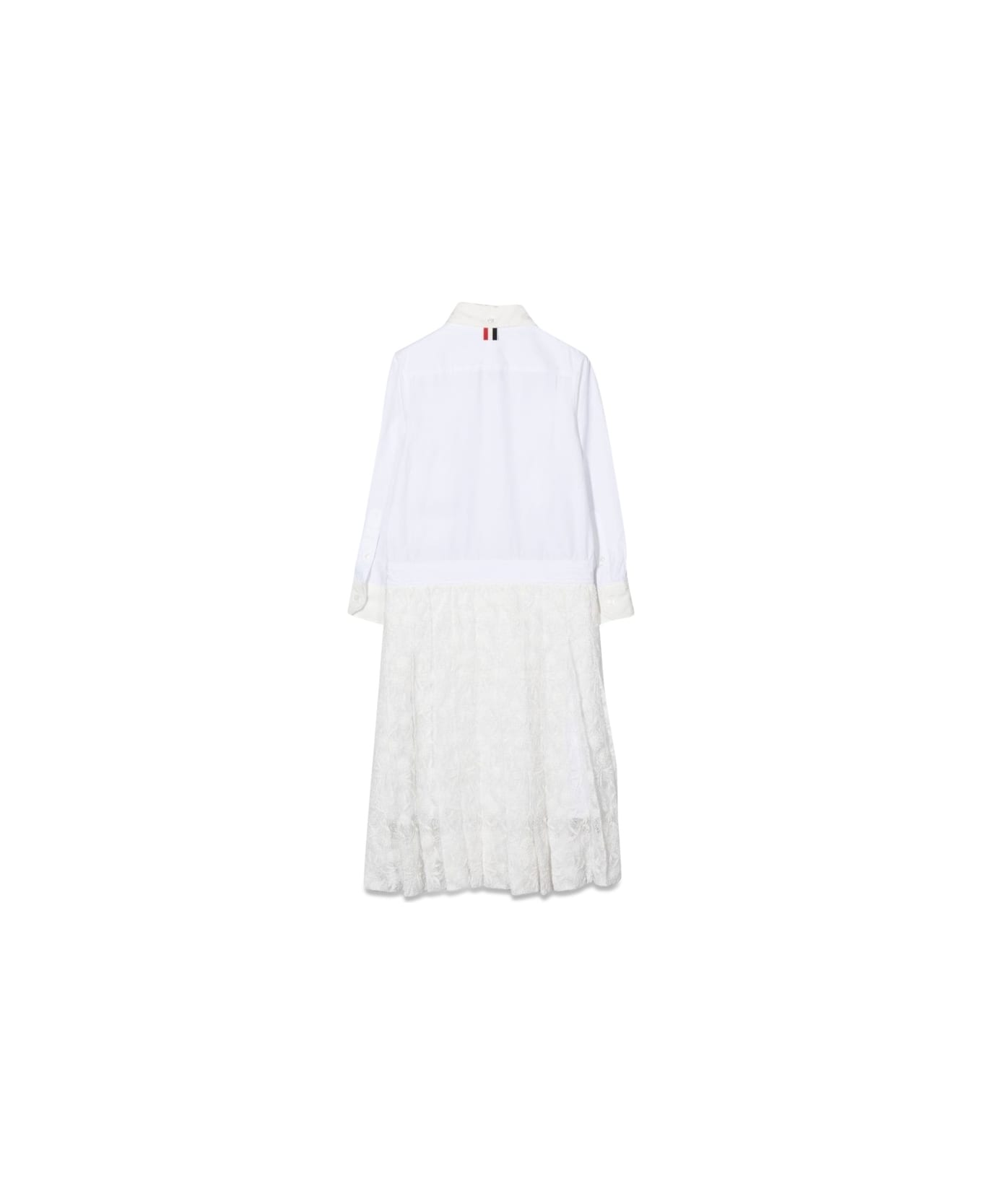 Thom Browne Pleated Bottom Shirtdress - WHITE