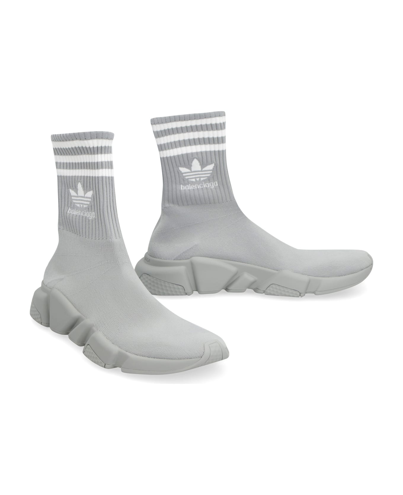 Balenciaga X Adidas -speed Trainers Knitted Sock-sneakers - grey