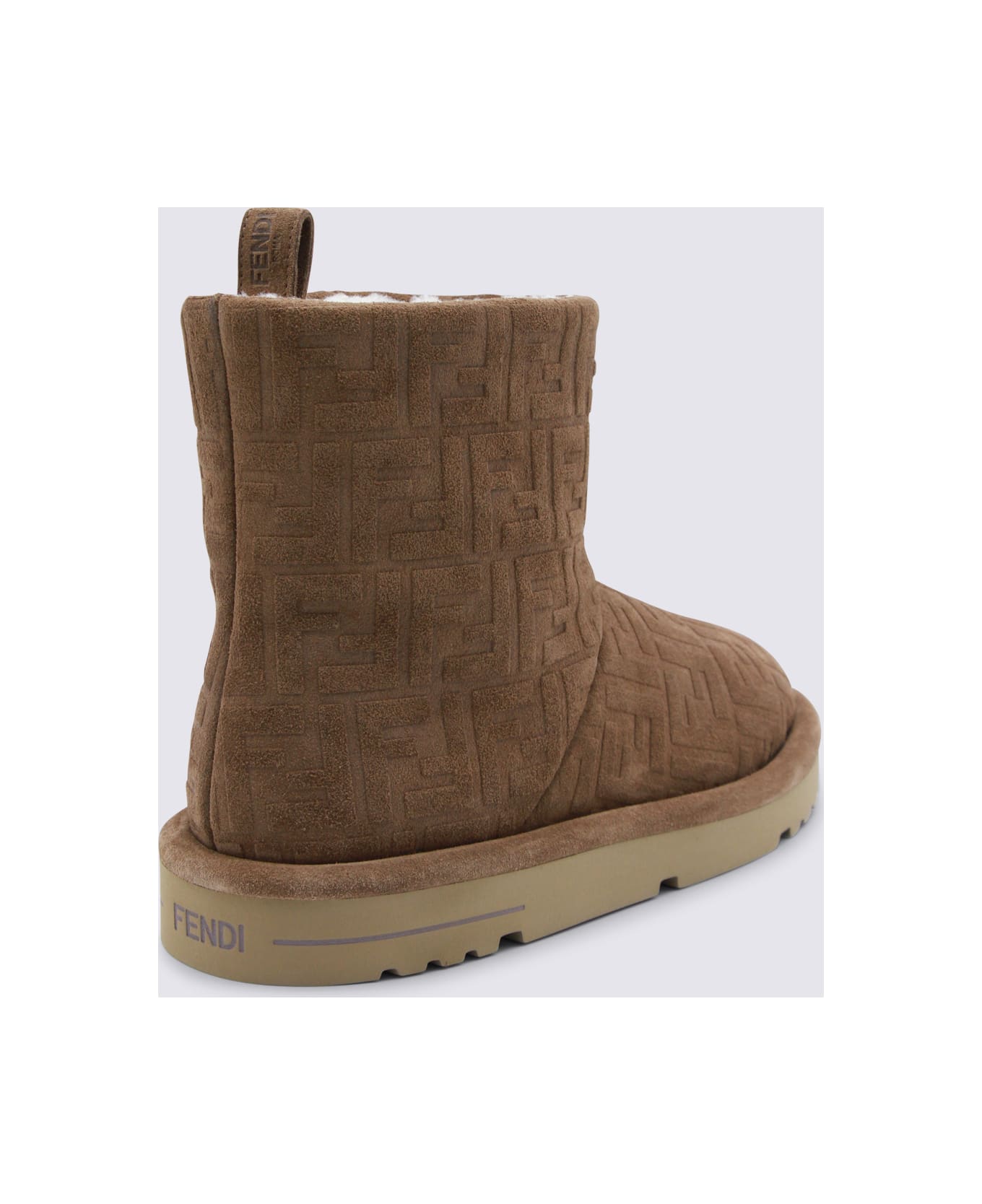 Fendi Beige Leather Boots - Beige