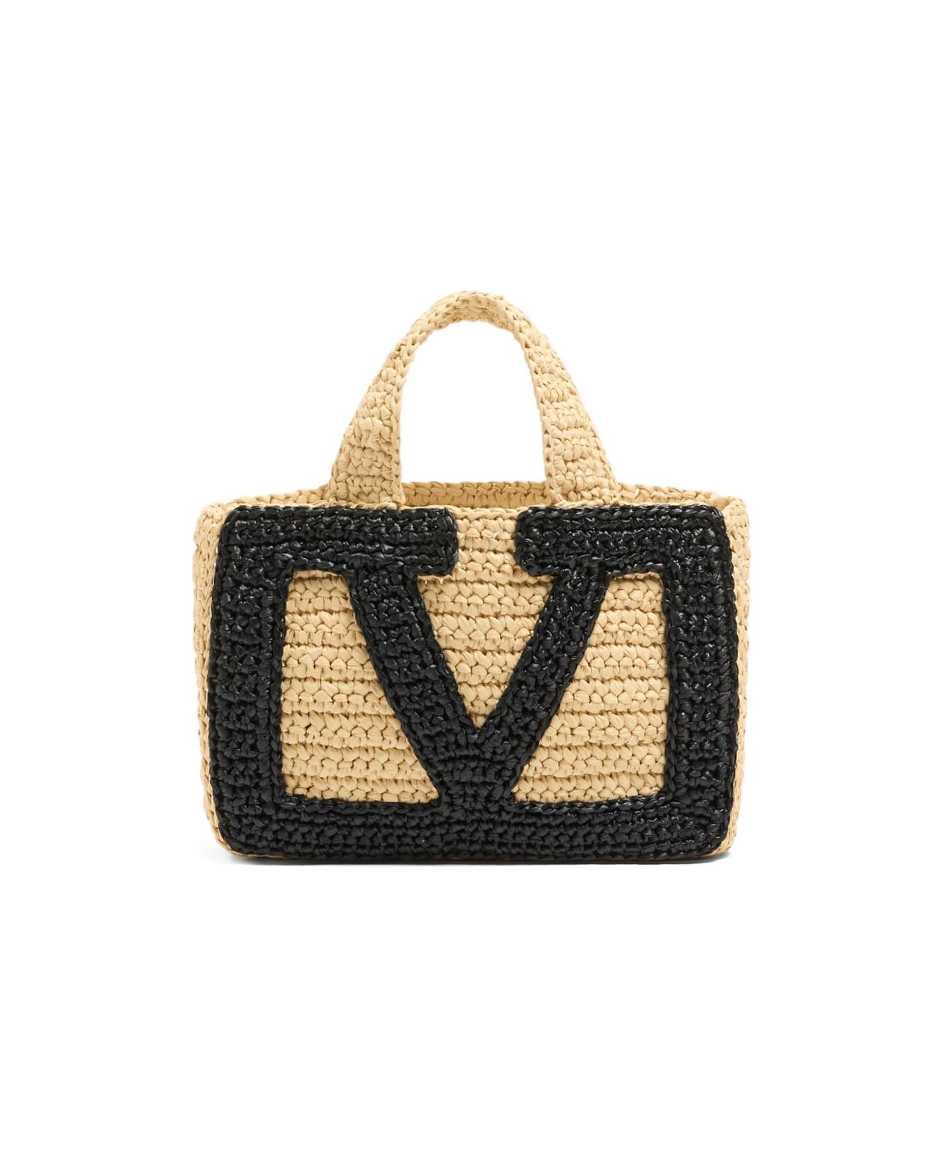 Valentino Garavani Viva Superstar Crochet Small Tote Bag - Black