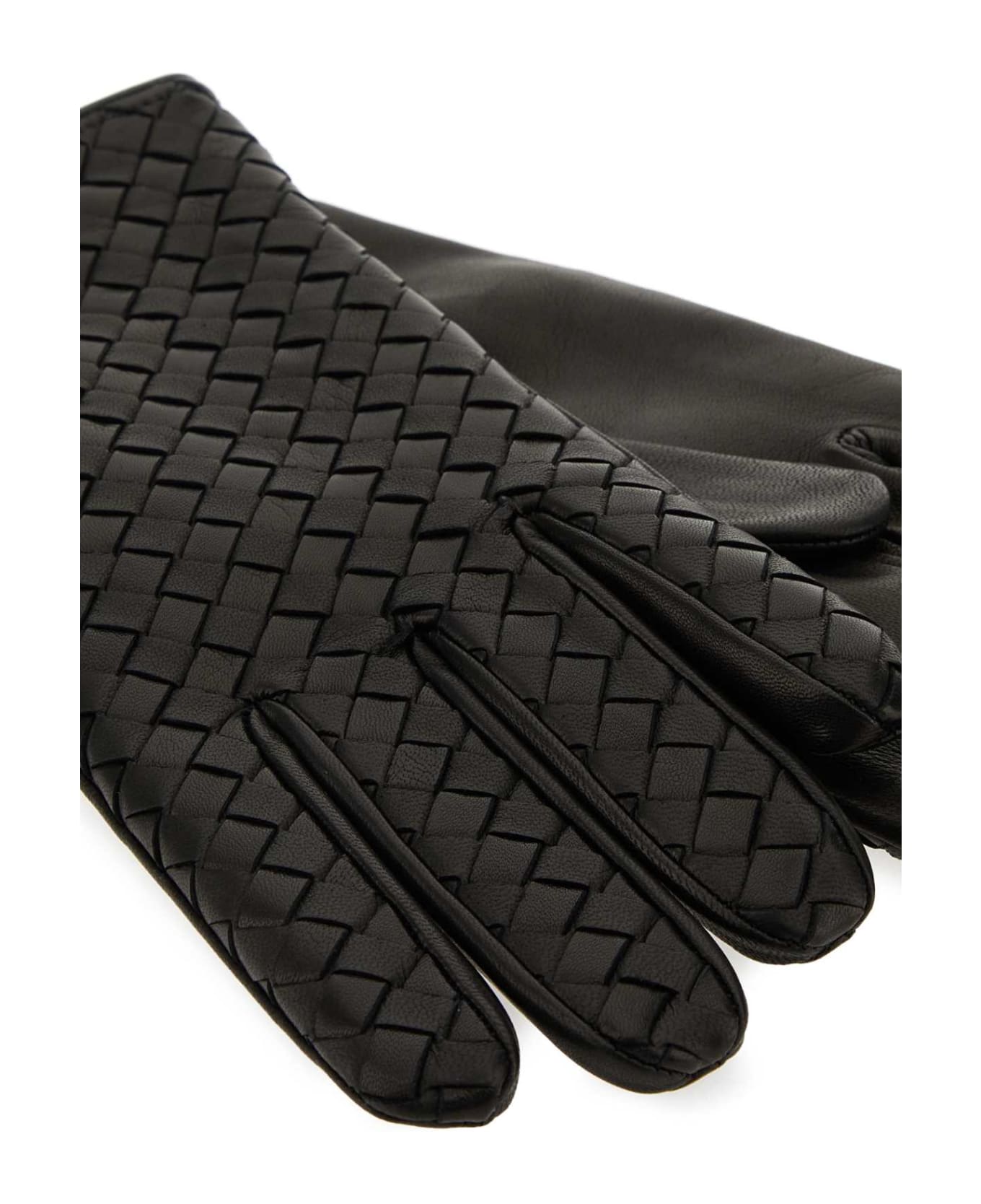 Bottega Veneta Black Nappa Leather Gloves - Black