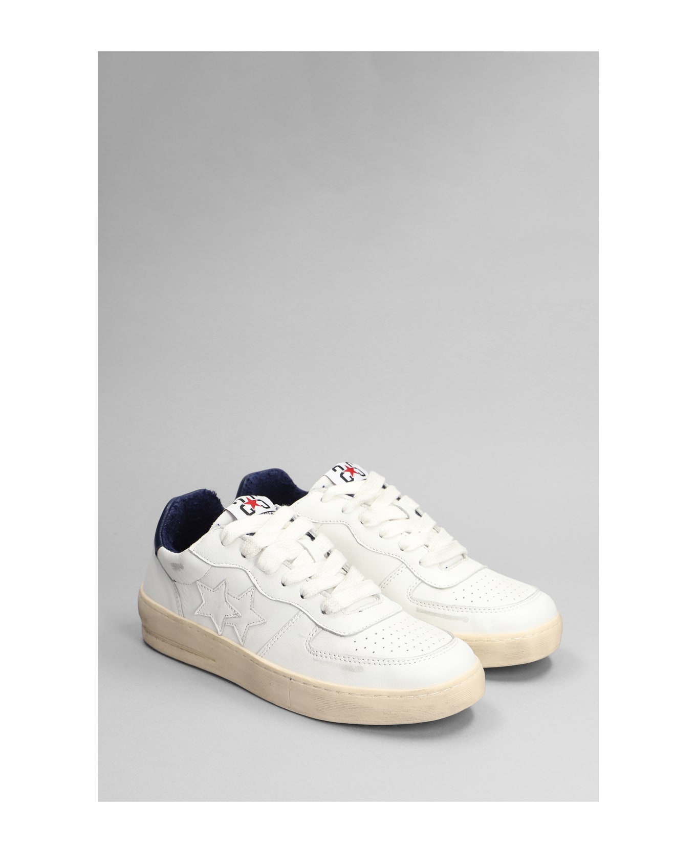 2Star Padel Star Sneakers In White Leather - white