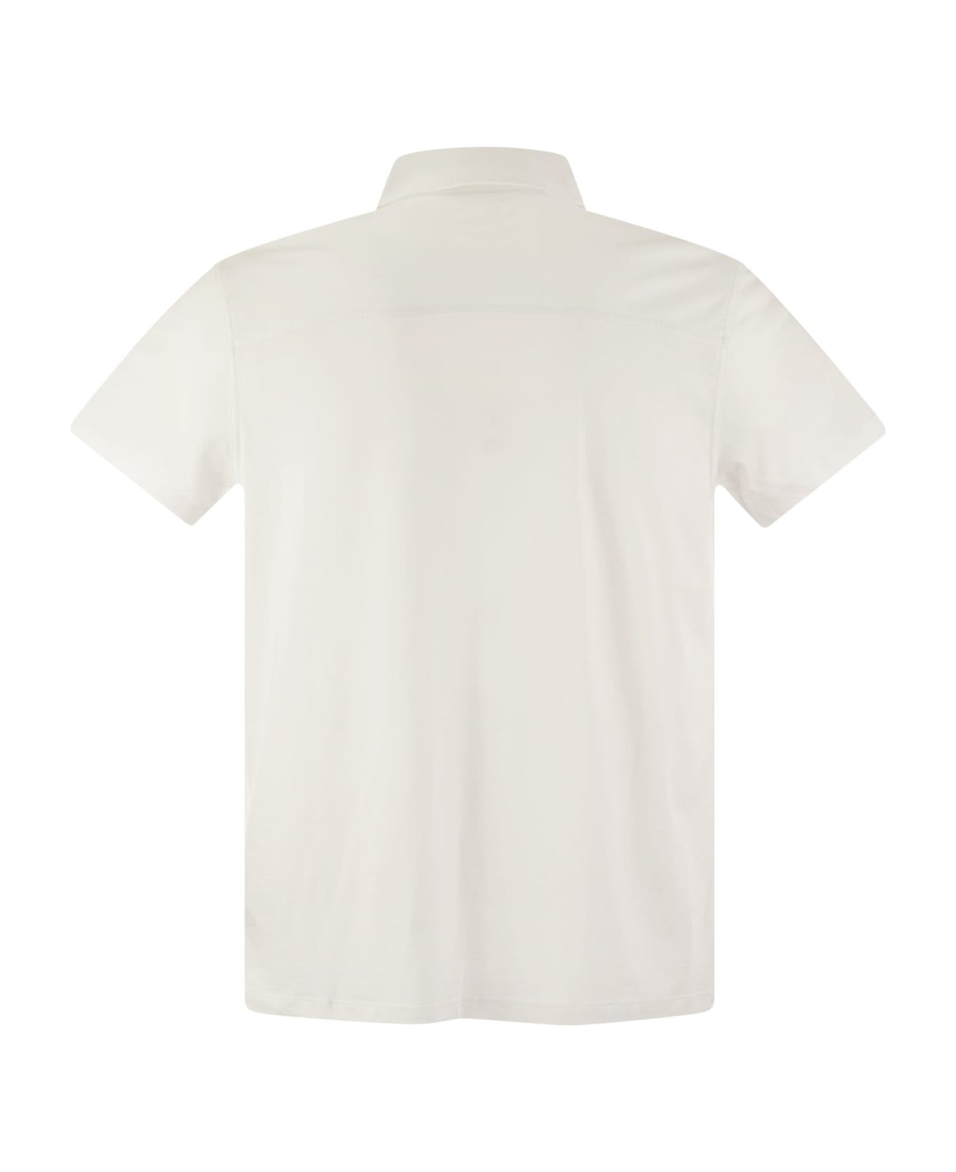 Majestic Filatures Short-sleeved Polo Shirt In Lyocell - White