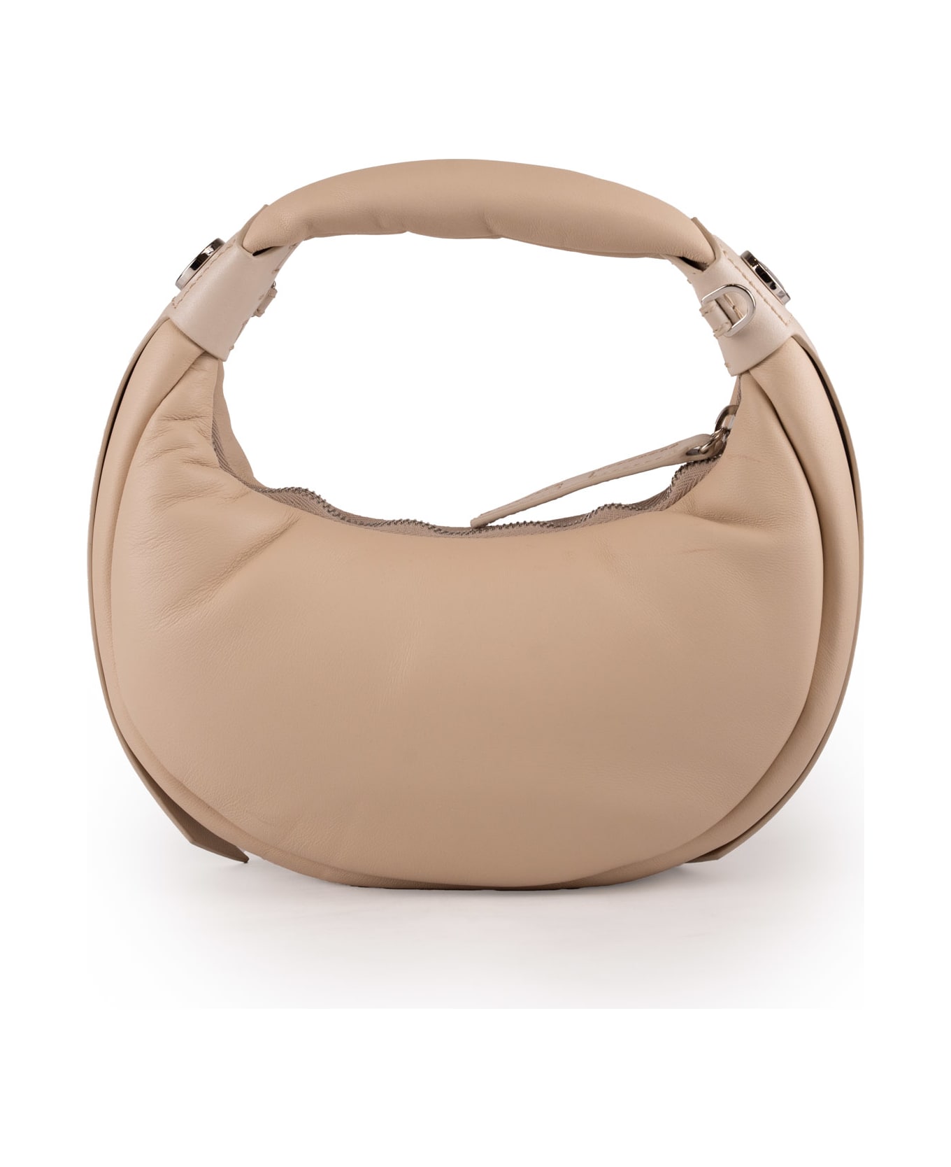 Hogan Bam Bam Mini Hobo Bag In Leather - Avorio