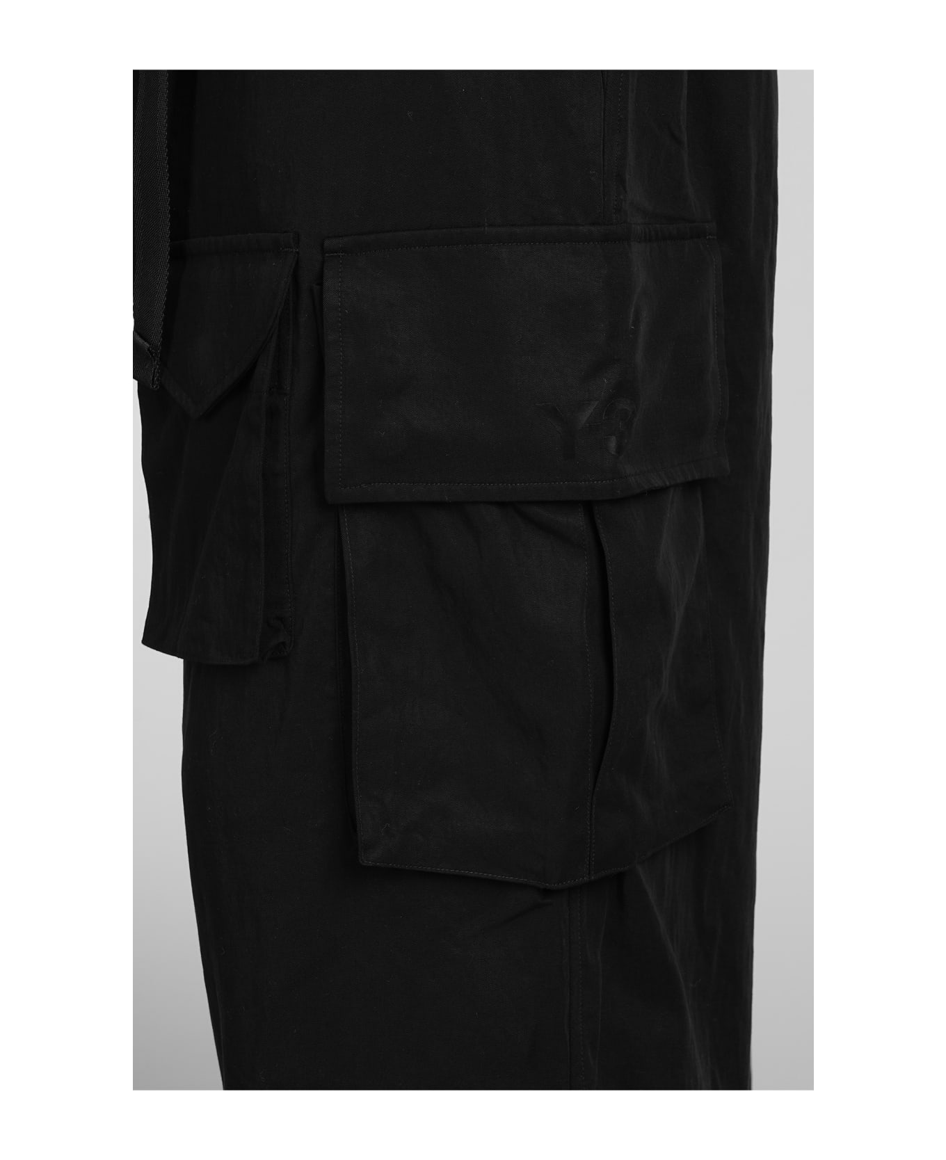 Y-3 Pants In Black Wool And Polyester - Black