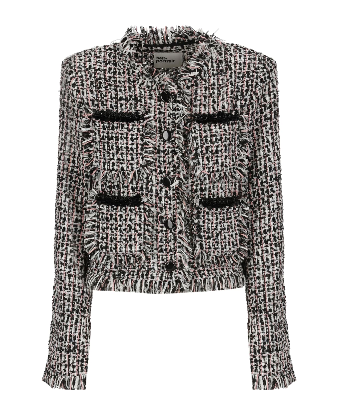 self-portrait Blazer With Paillettes - Black