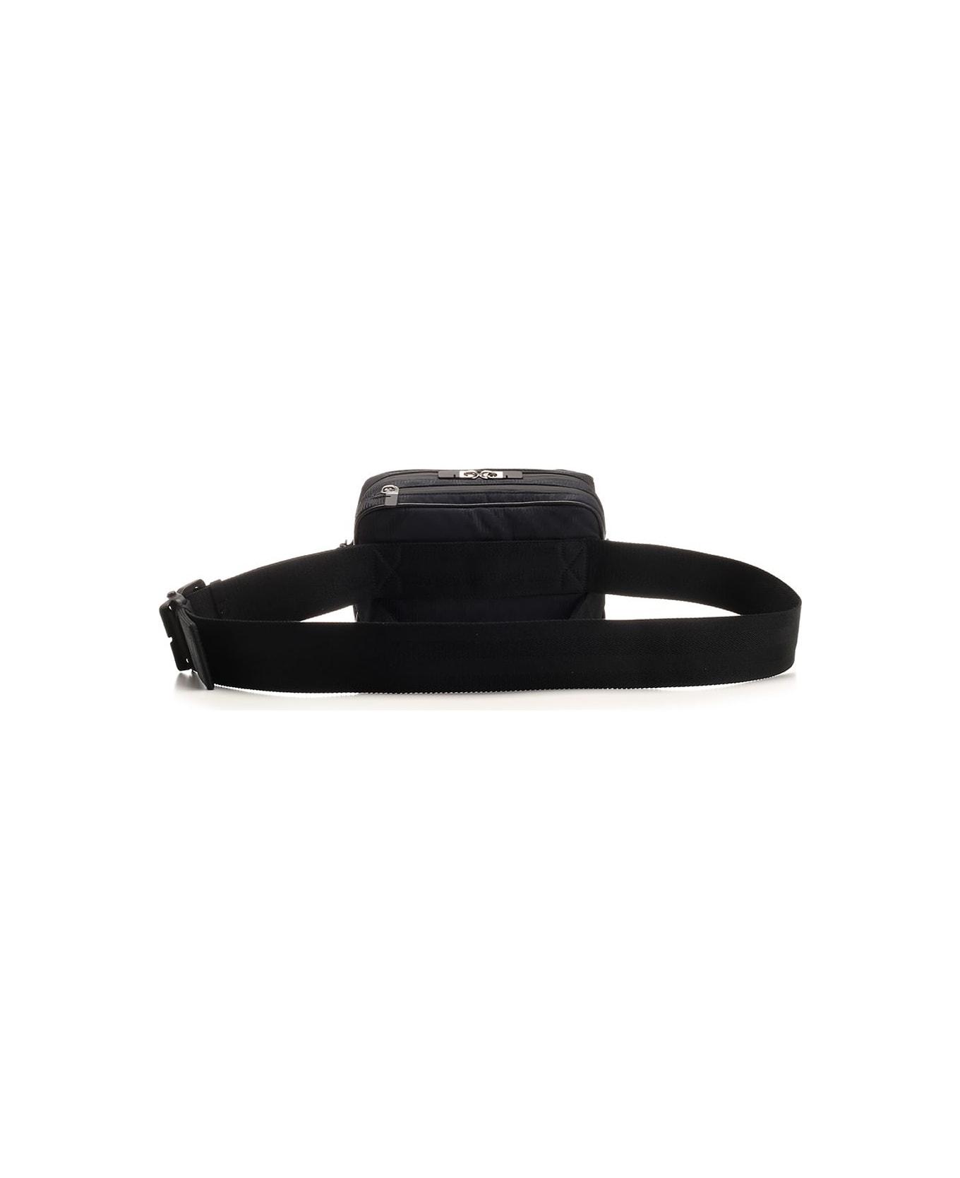 Burberry Check Bumbag With Jacquard Workmanship - Black