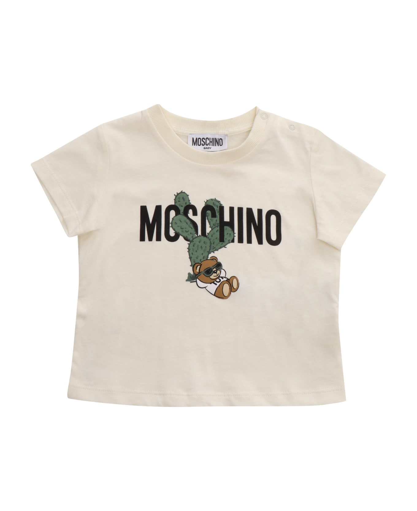 Moschino Cream Colored T-shirt With Pattern - PANNA シャツ