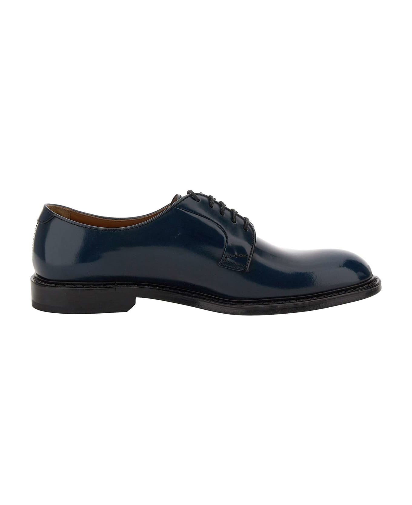 Doucal's "derby" Leather Lace-up Shoes - BLUE ローファー＆デッキシューズ