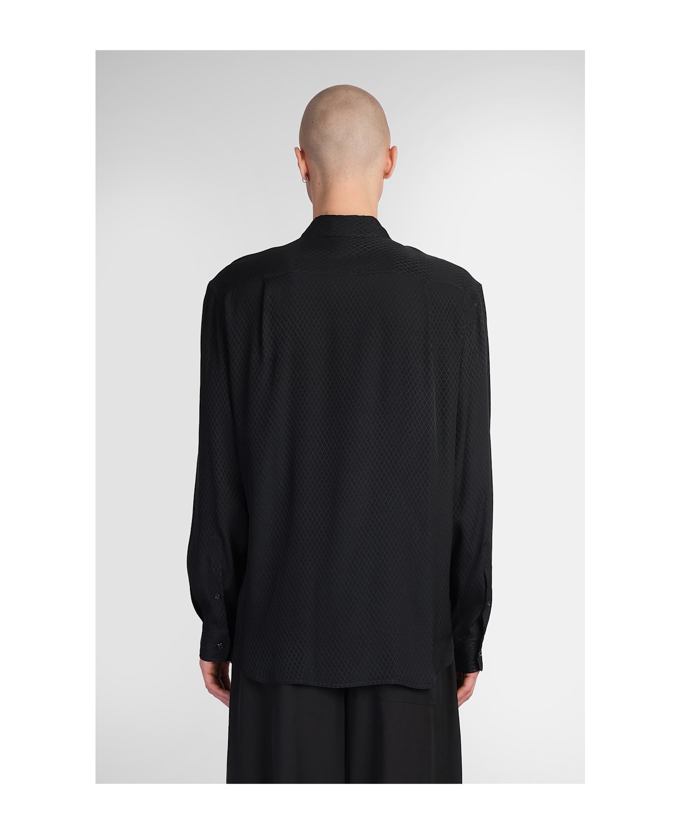 Ann Demeulemeester Andre Shirt In Black Acetate - BLACK