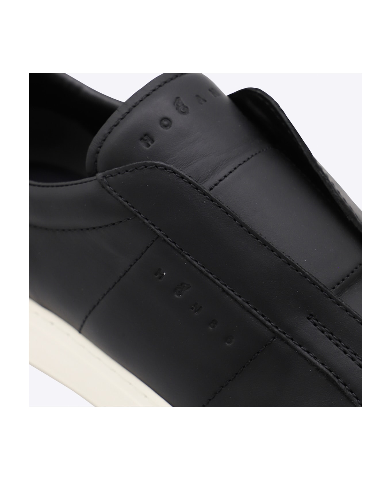 Hogan Black Leather Sneakers - Black