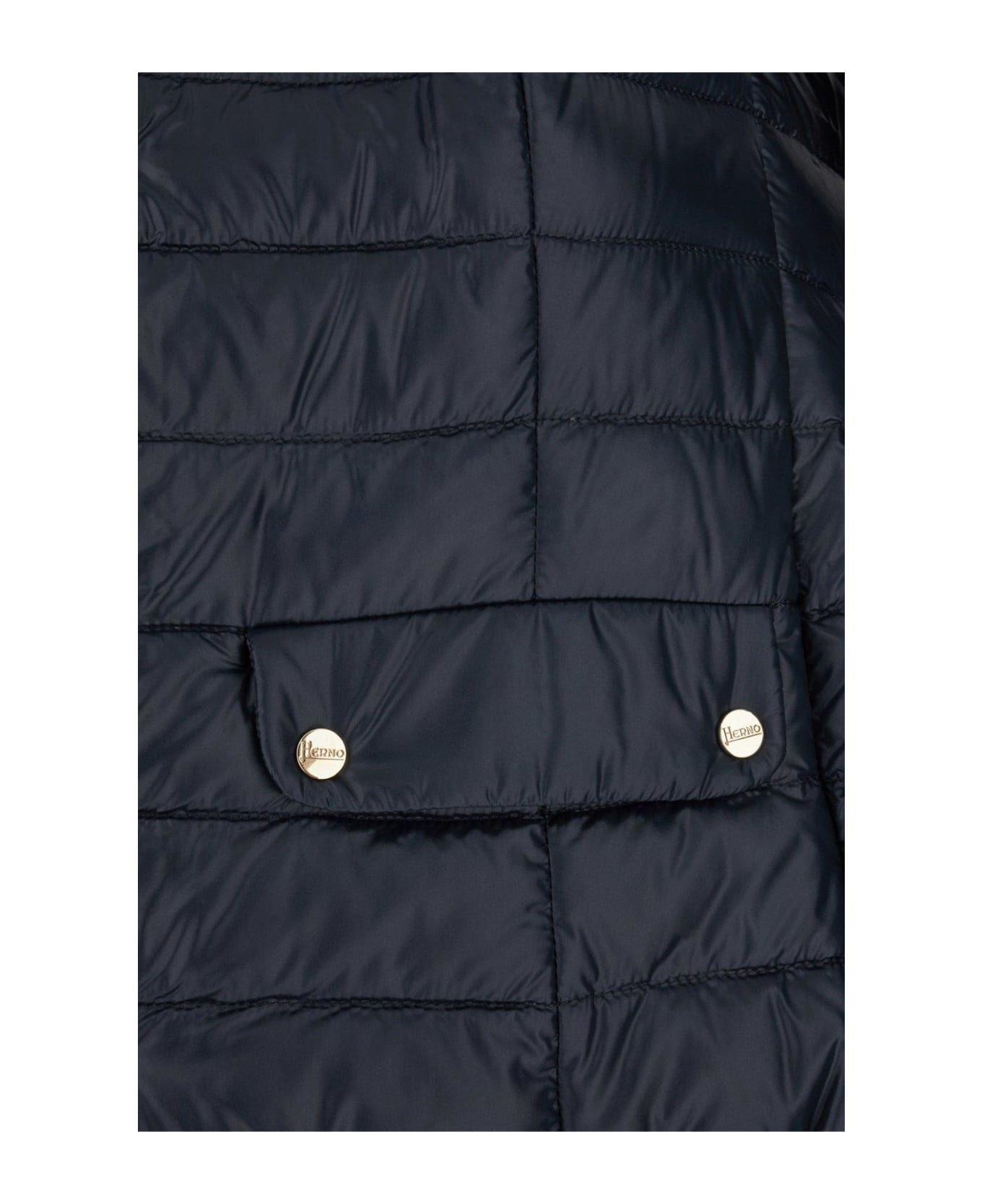 Herno Quilted Crewneck Padded Jacket - Blue