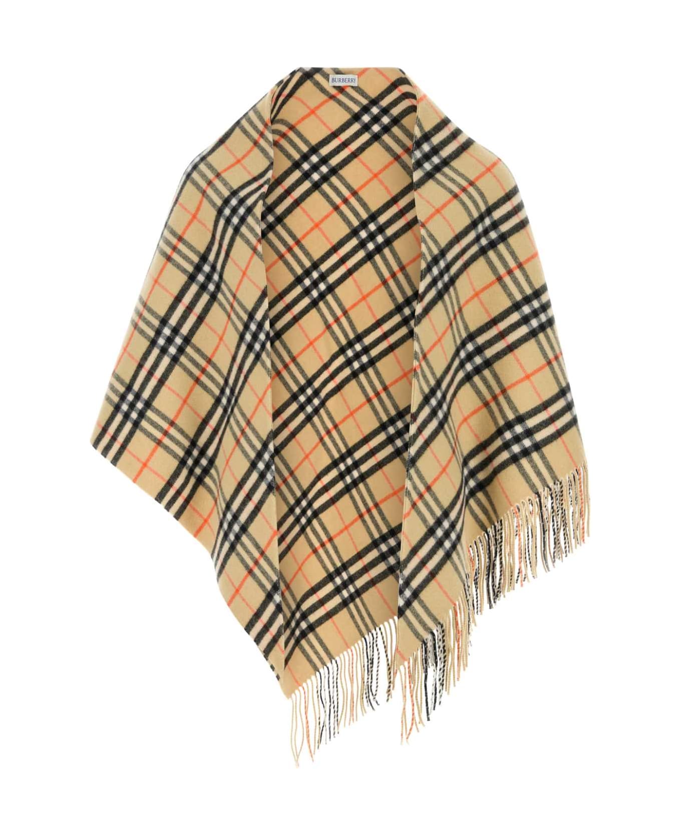 Burberry Embroidered Wool Blend Cape - SANDPEATSILVER