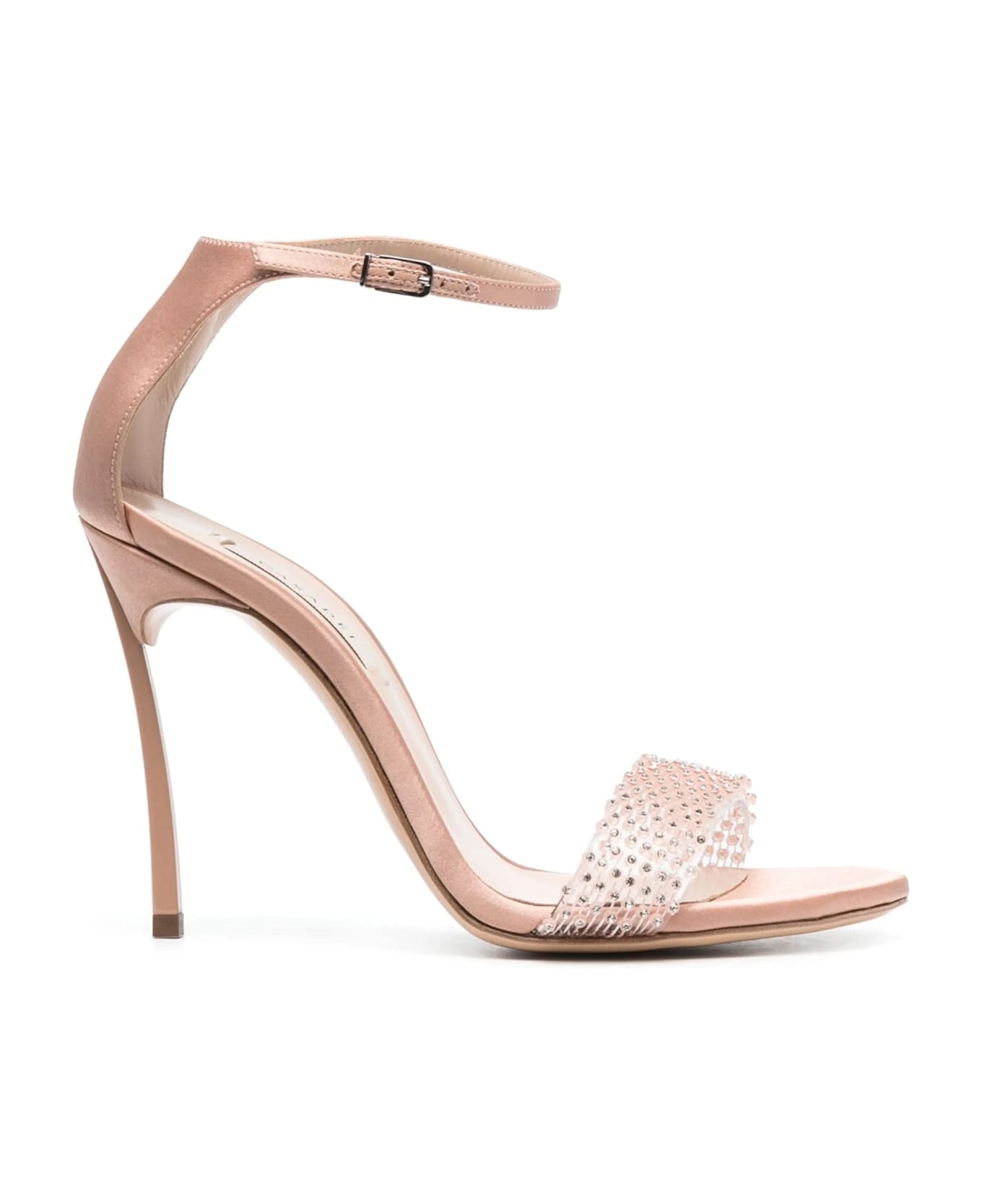Casadei 100mm Blade Twenties Satin Sandals - Beige